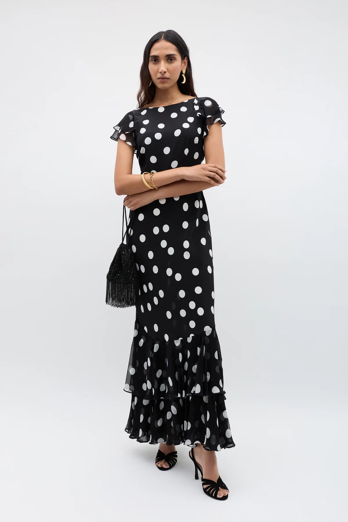 The Ordinia Mono Polka Dot Dress