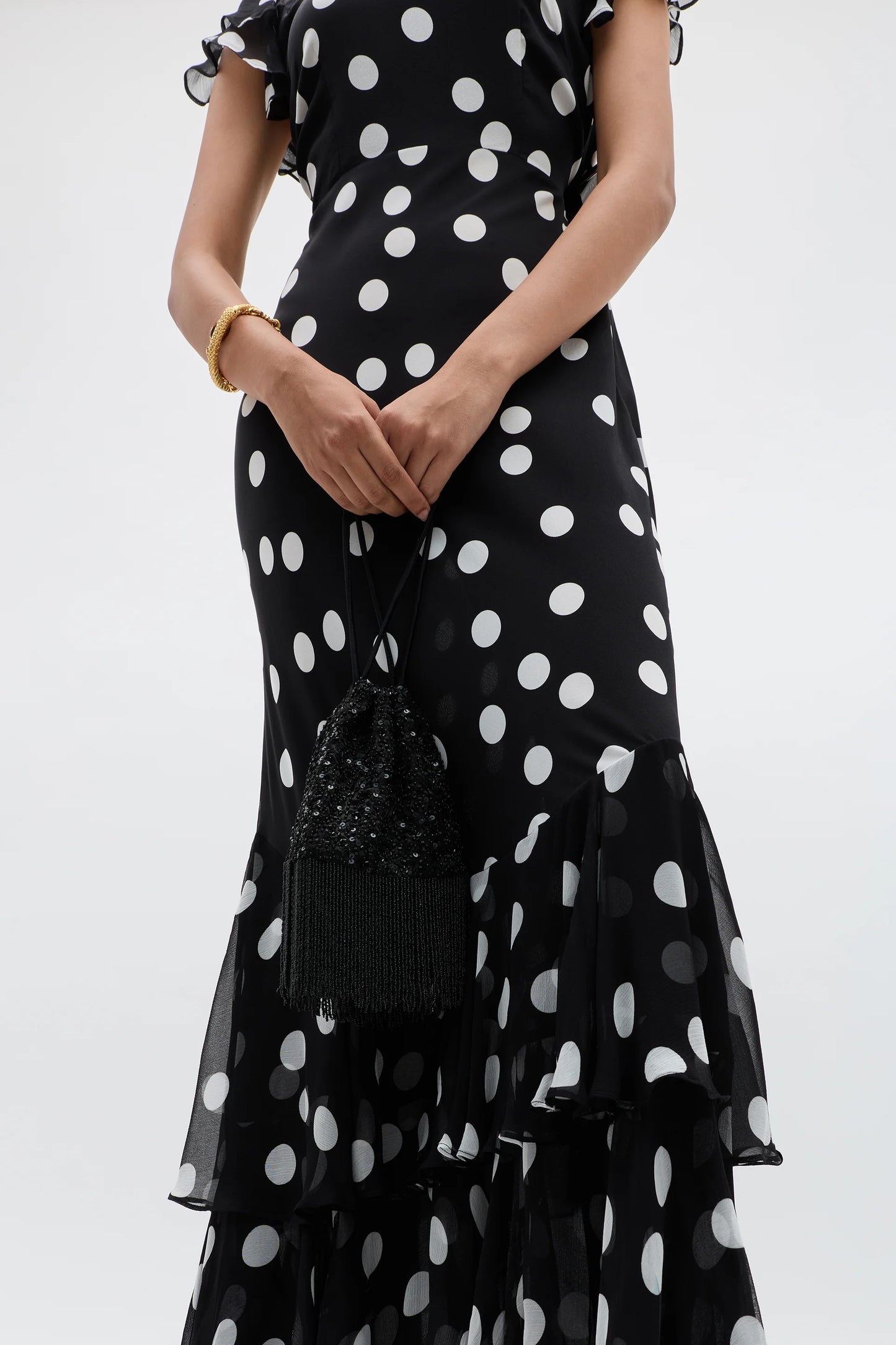 The Ordinia Mono Polka Dot Dress