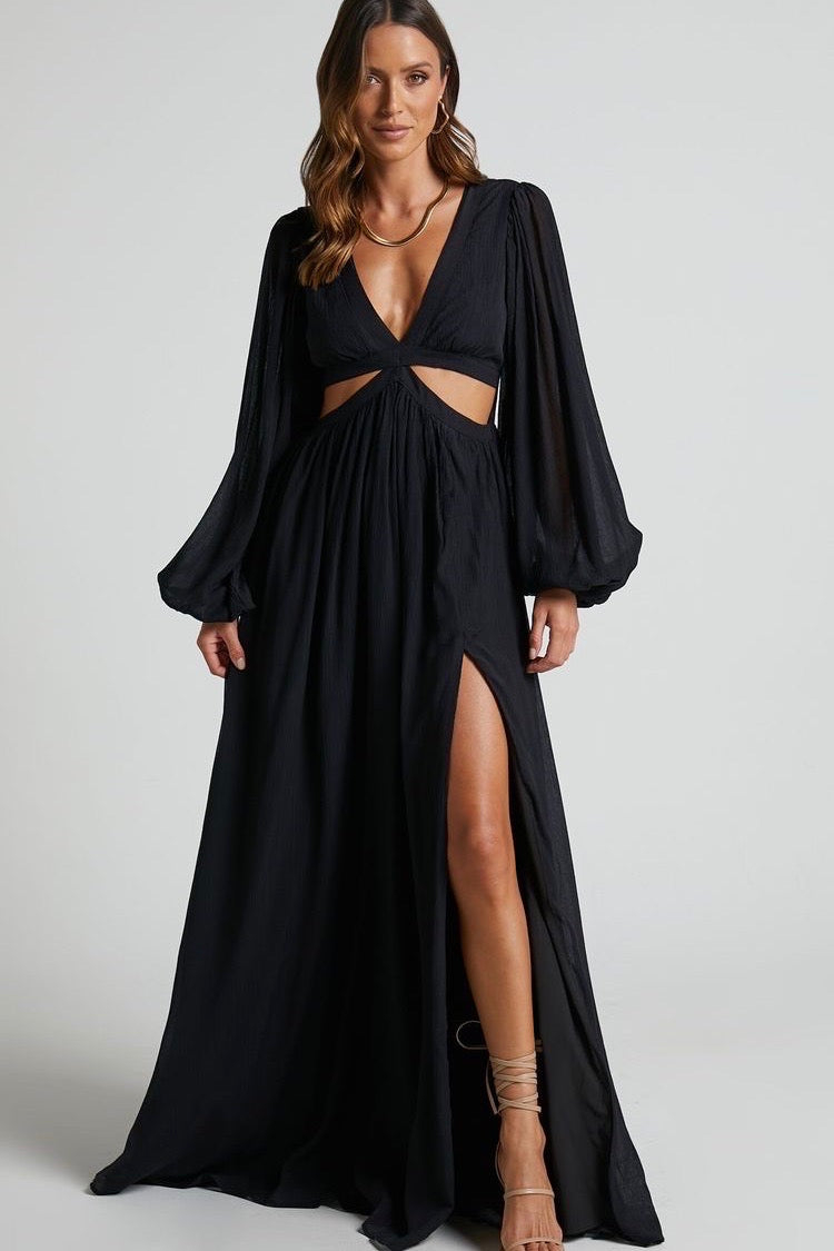 the verona dress in black