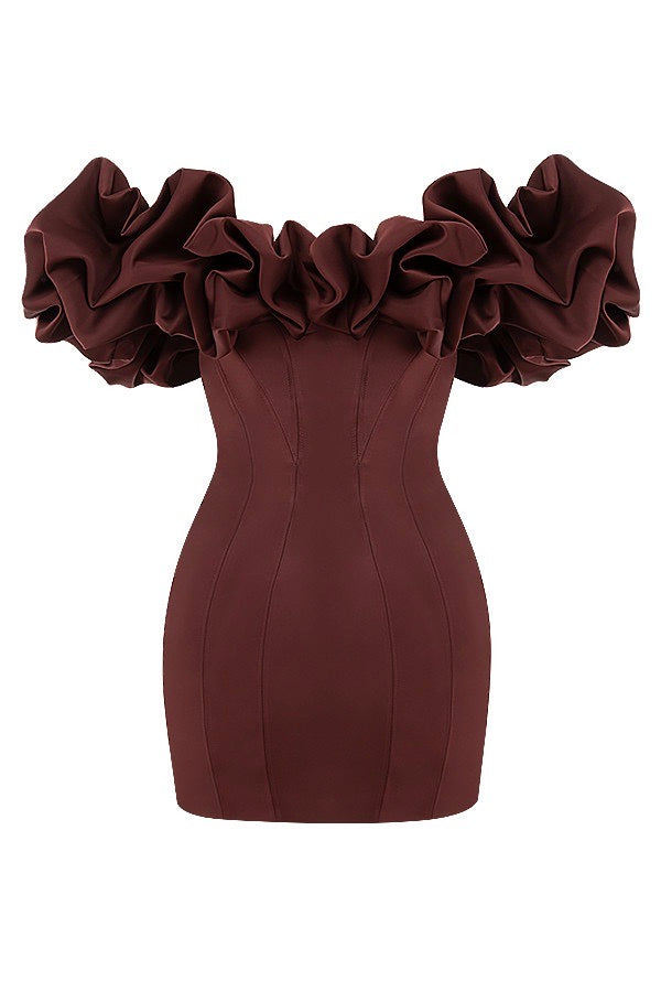 the bardot dress in wine