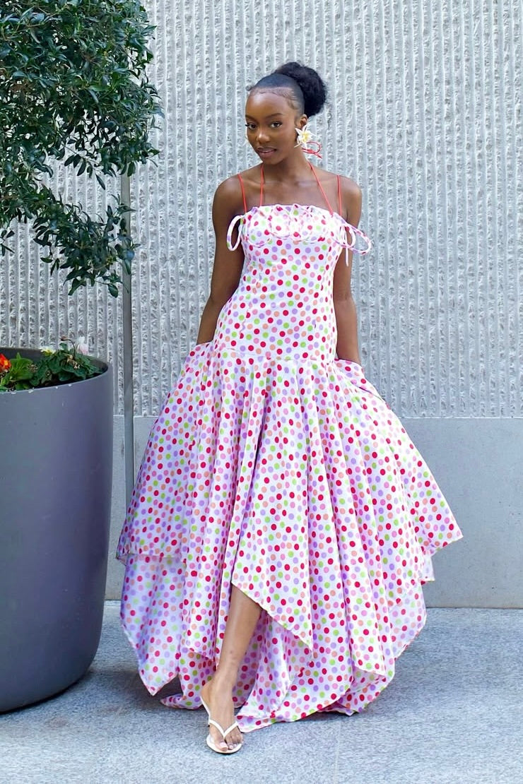 The Merasy Midi Dress - Spotted Print