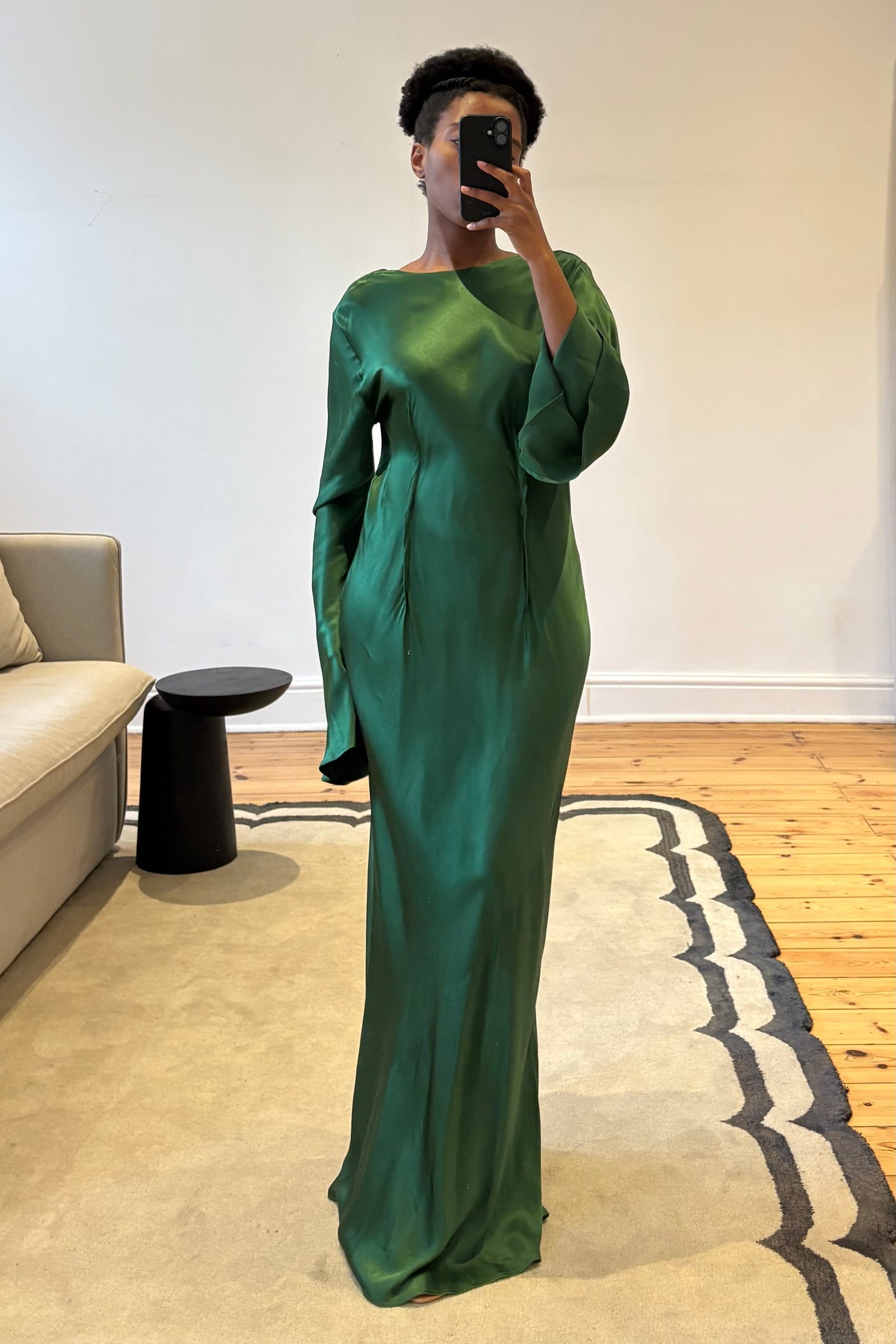 The Emerald Satin Dress