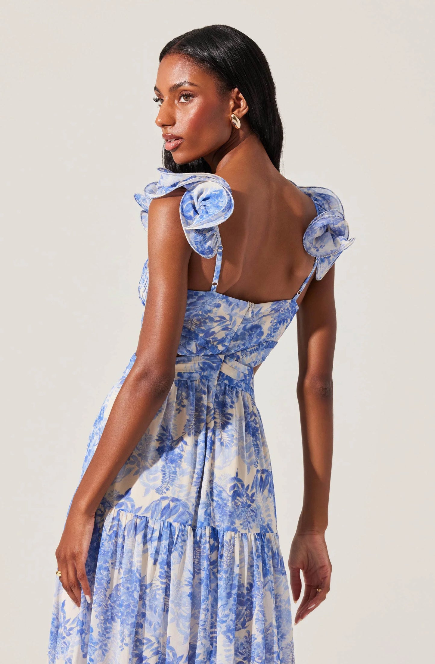 The  Fritillaria Dress in Blue Floral