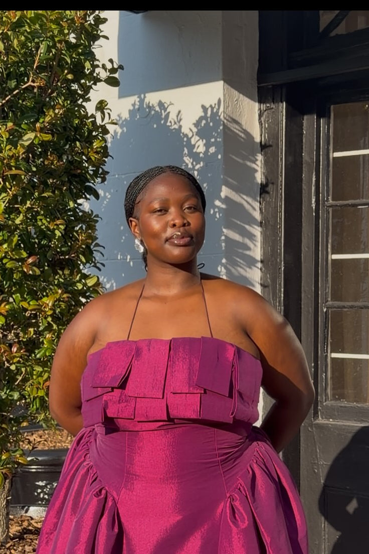 The Makarios Dress in Plum