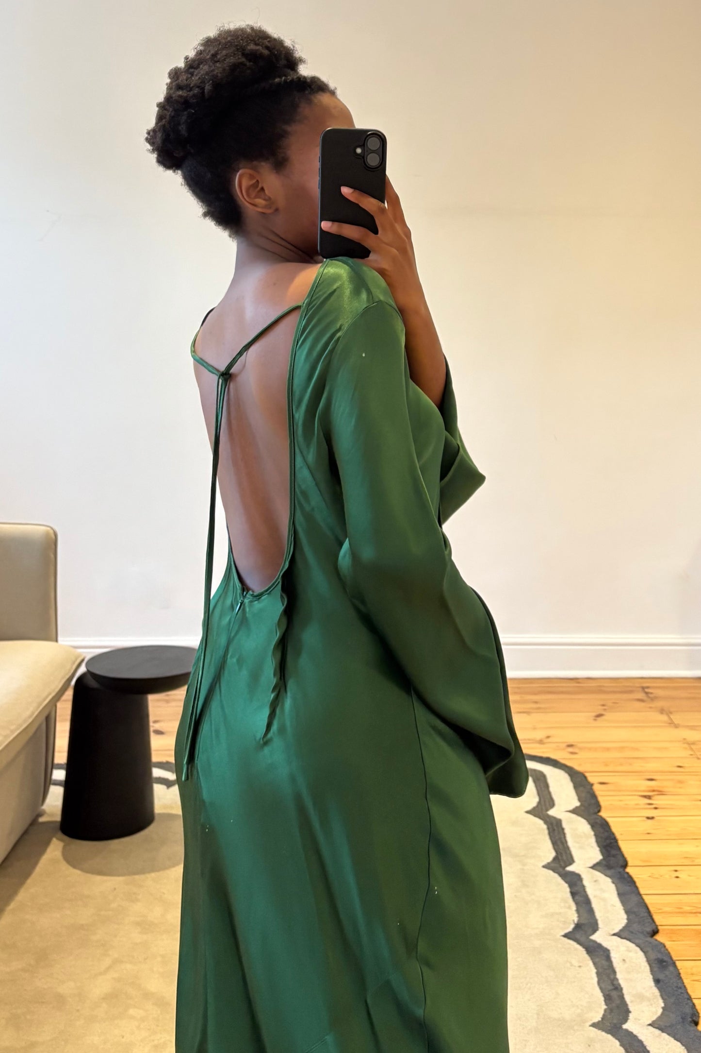 The Emerald Satin Dress