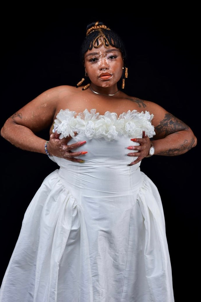 The Cassia Midi Dress in White