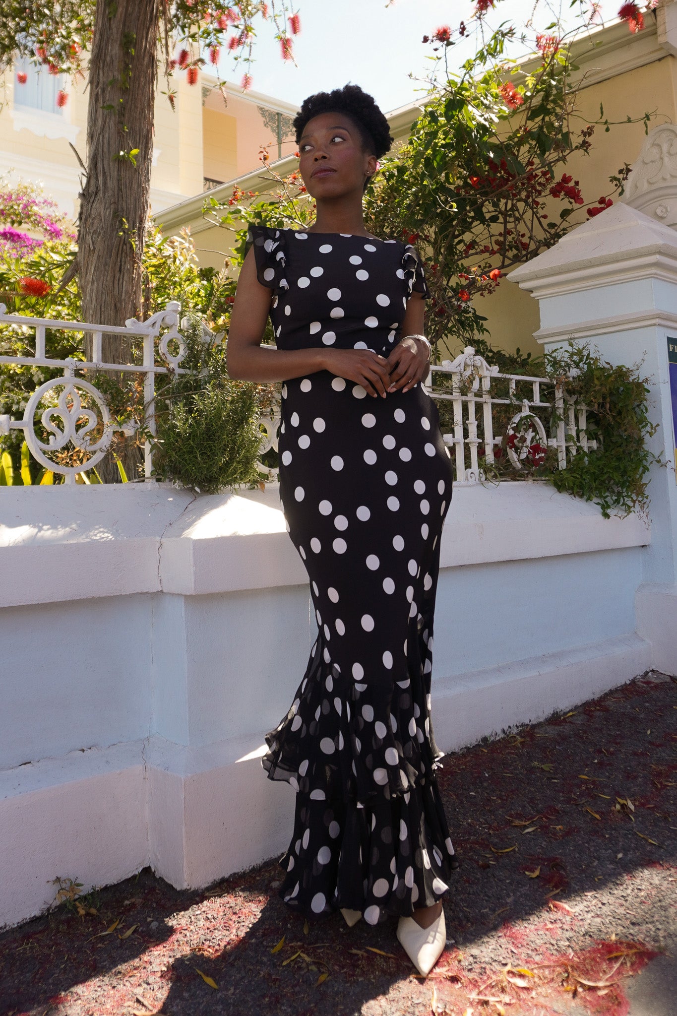 The Ordinia Mono Polka Dot Dress