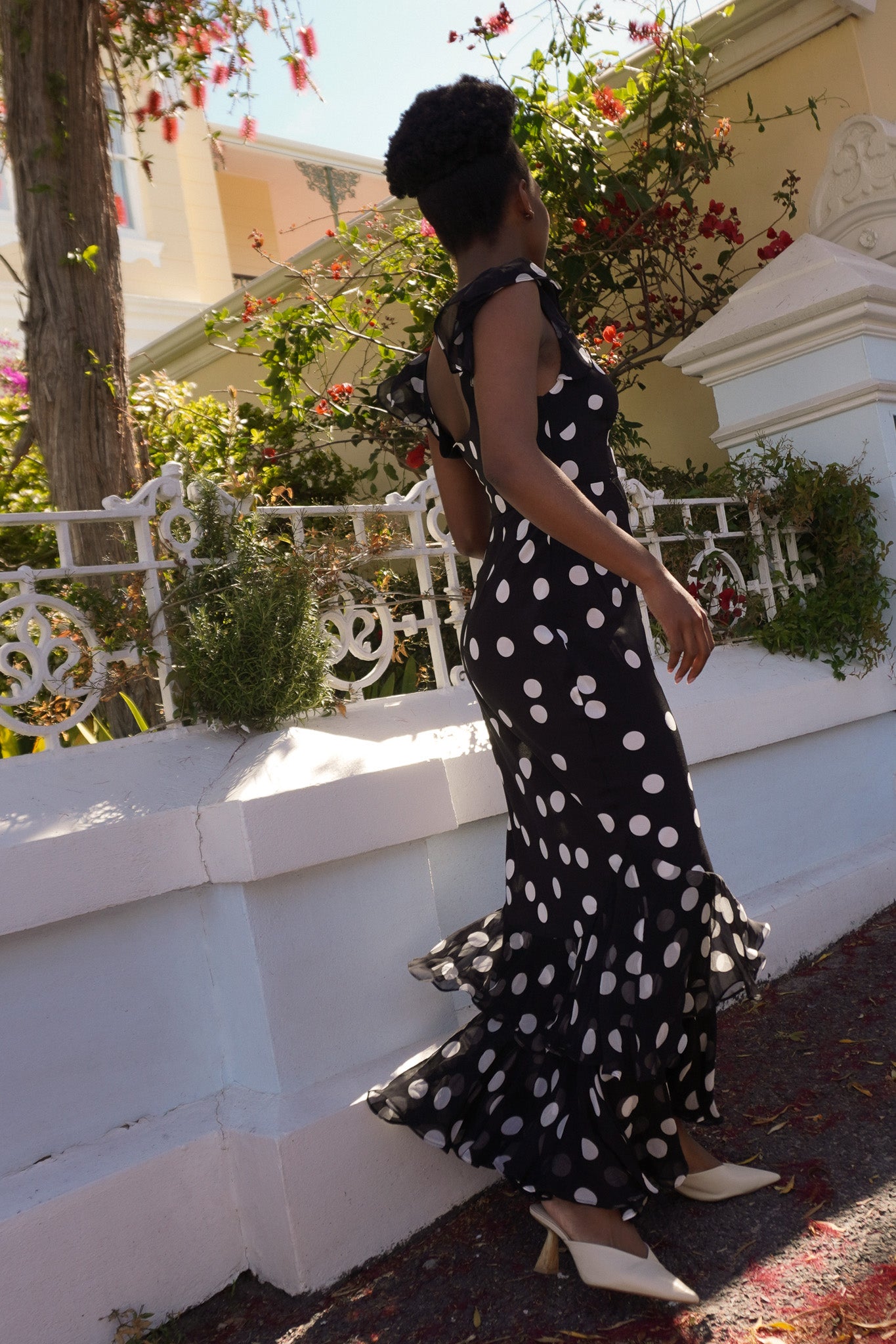 The Ordinia Mono Polka Dot Dress
