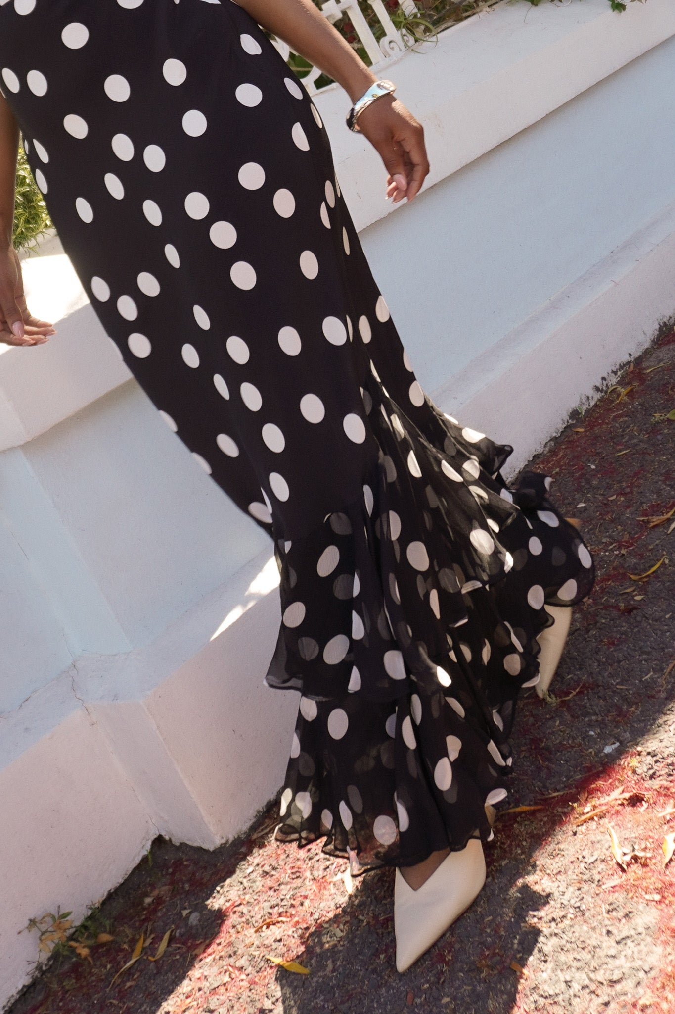 The Ordinia Mono Polka Dot Dress