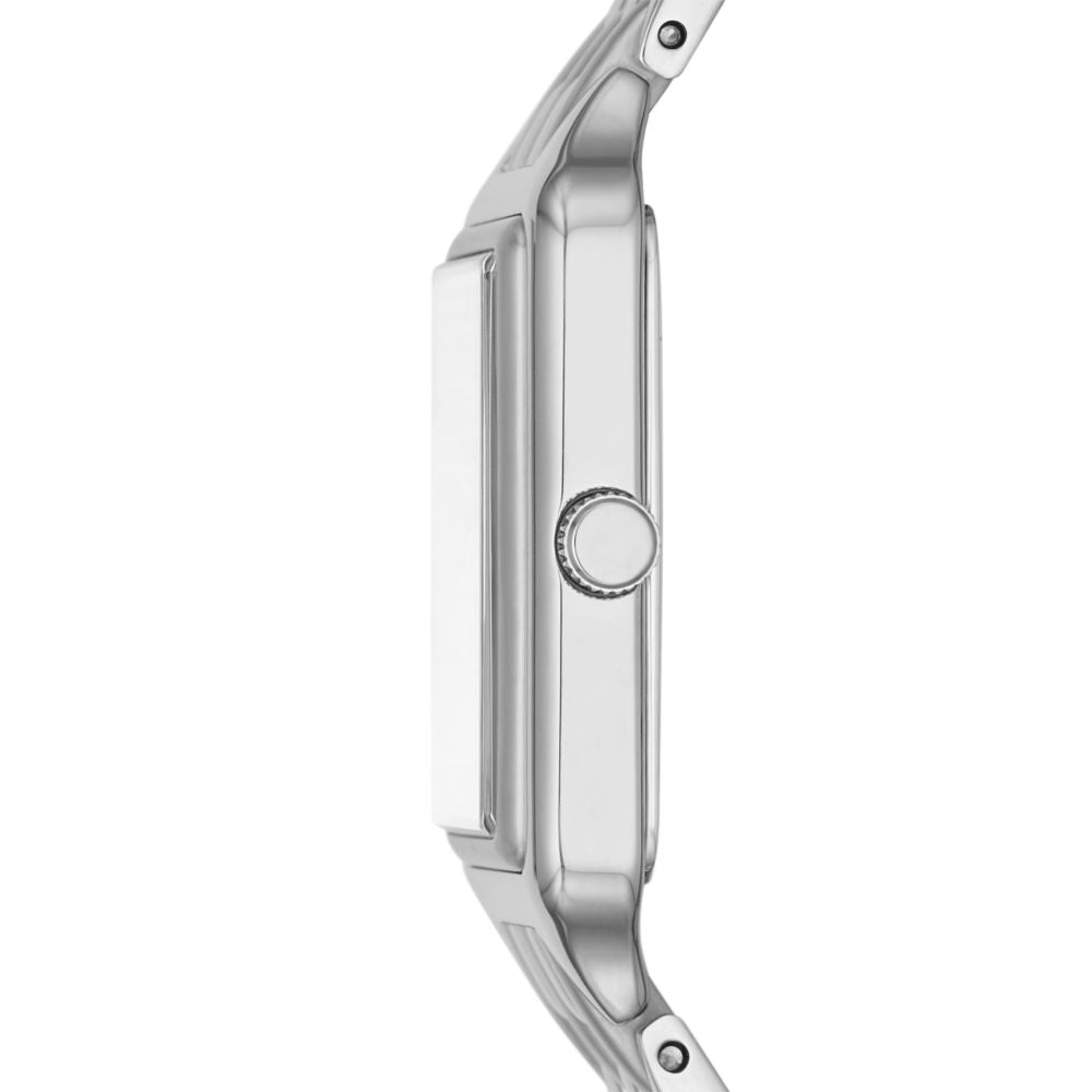 raquel three-hand date stainless steel watch