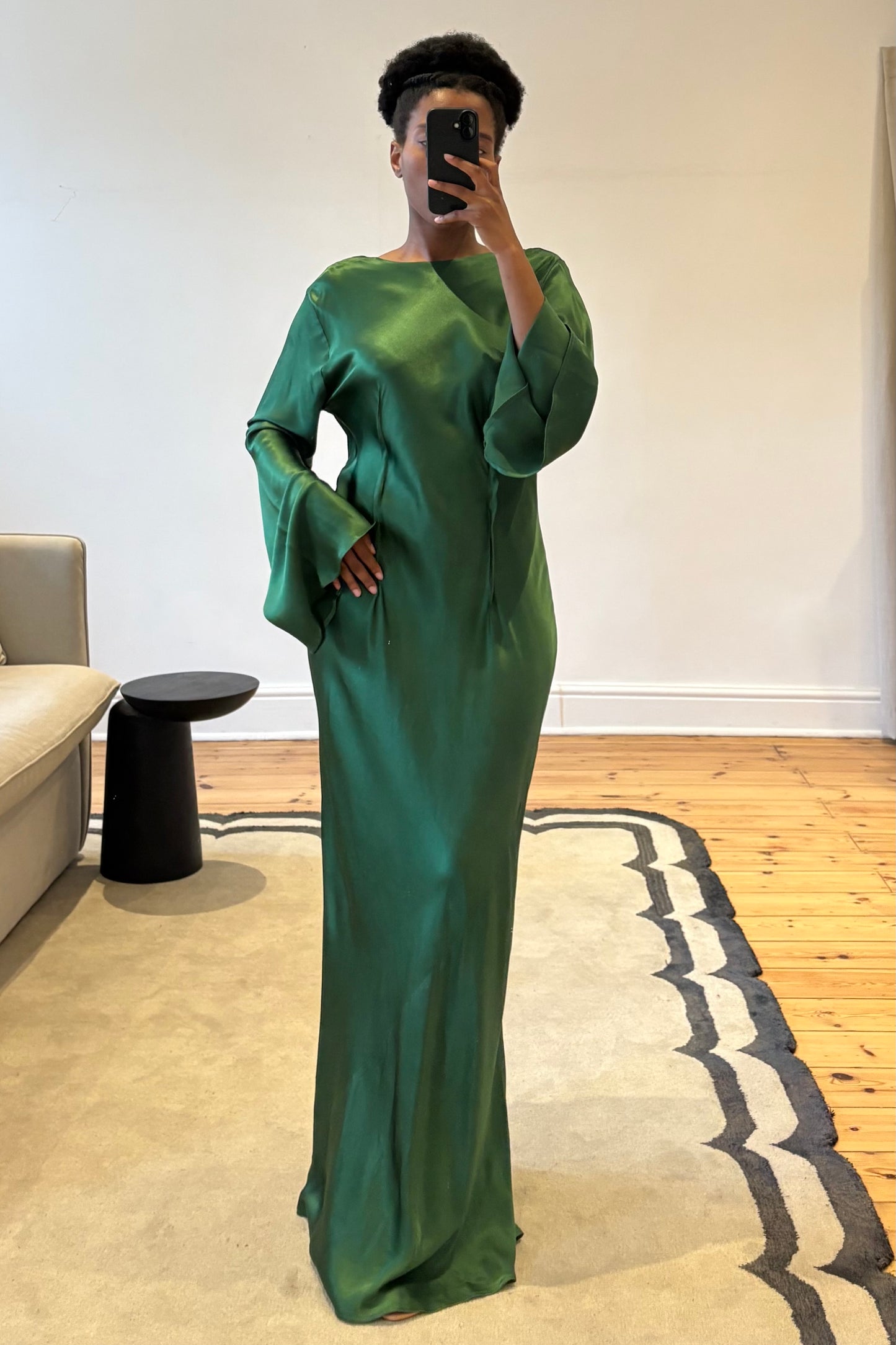 The Emerald Satin Dress