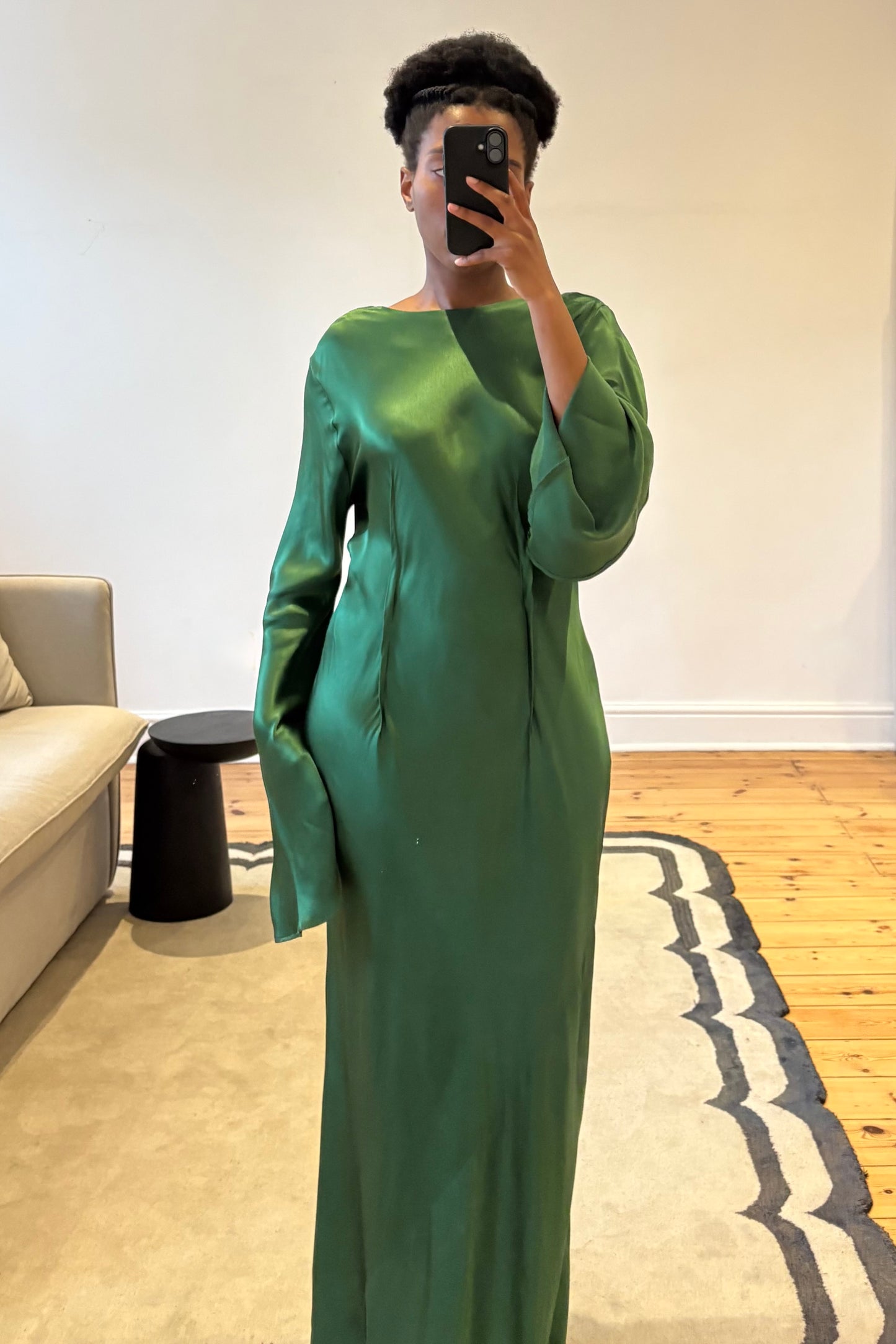 The Emerald Satin Dress