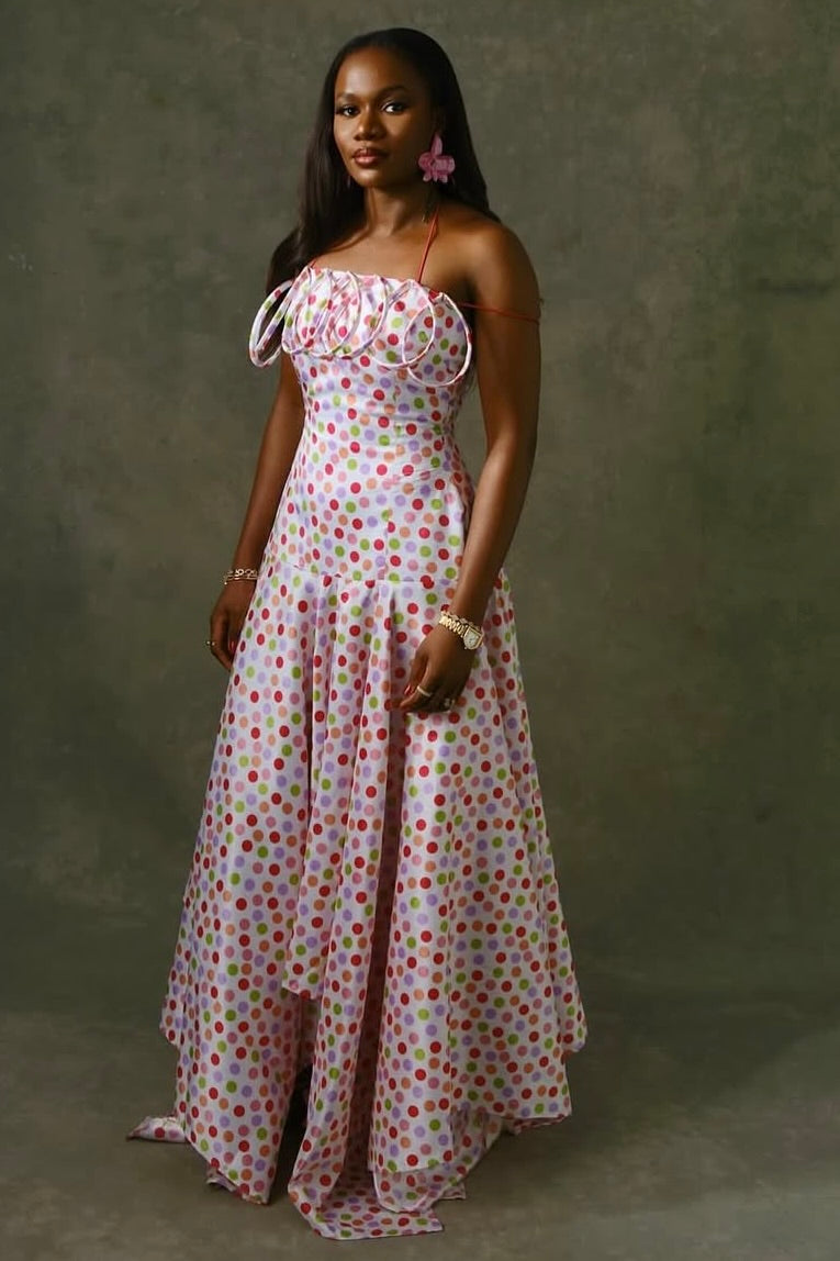 The Merasy Midi Dress - Spotted Print