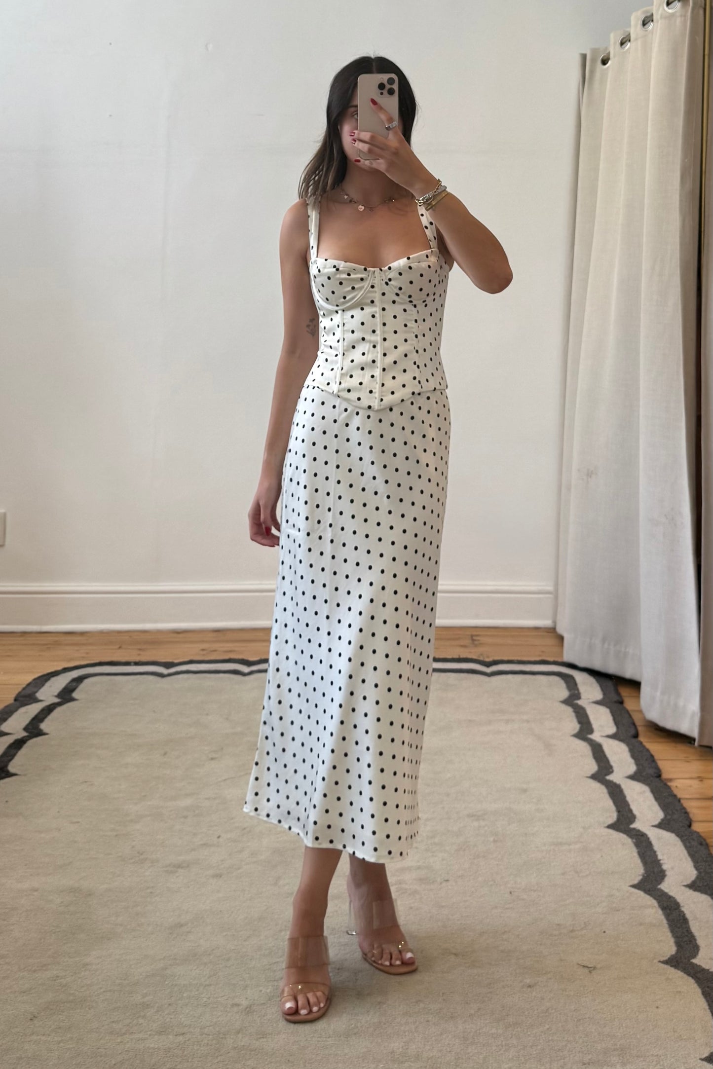 Karlita Polka Dot Bustier and Skirt