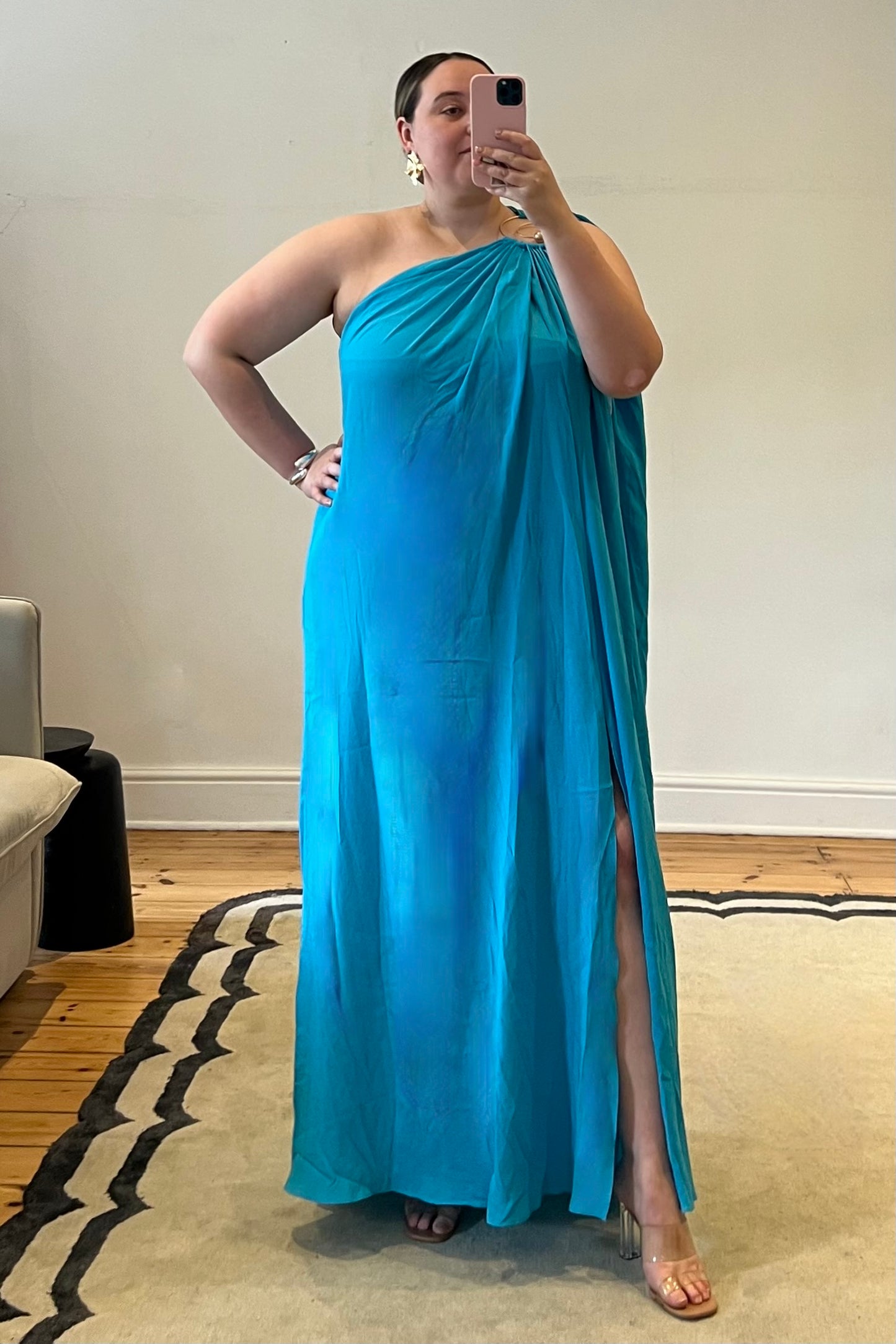 The Callista Spiral One Shoulder Dress