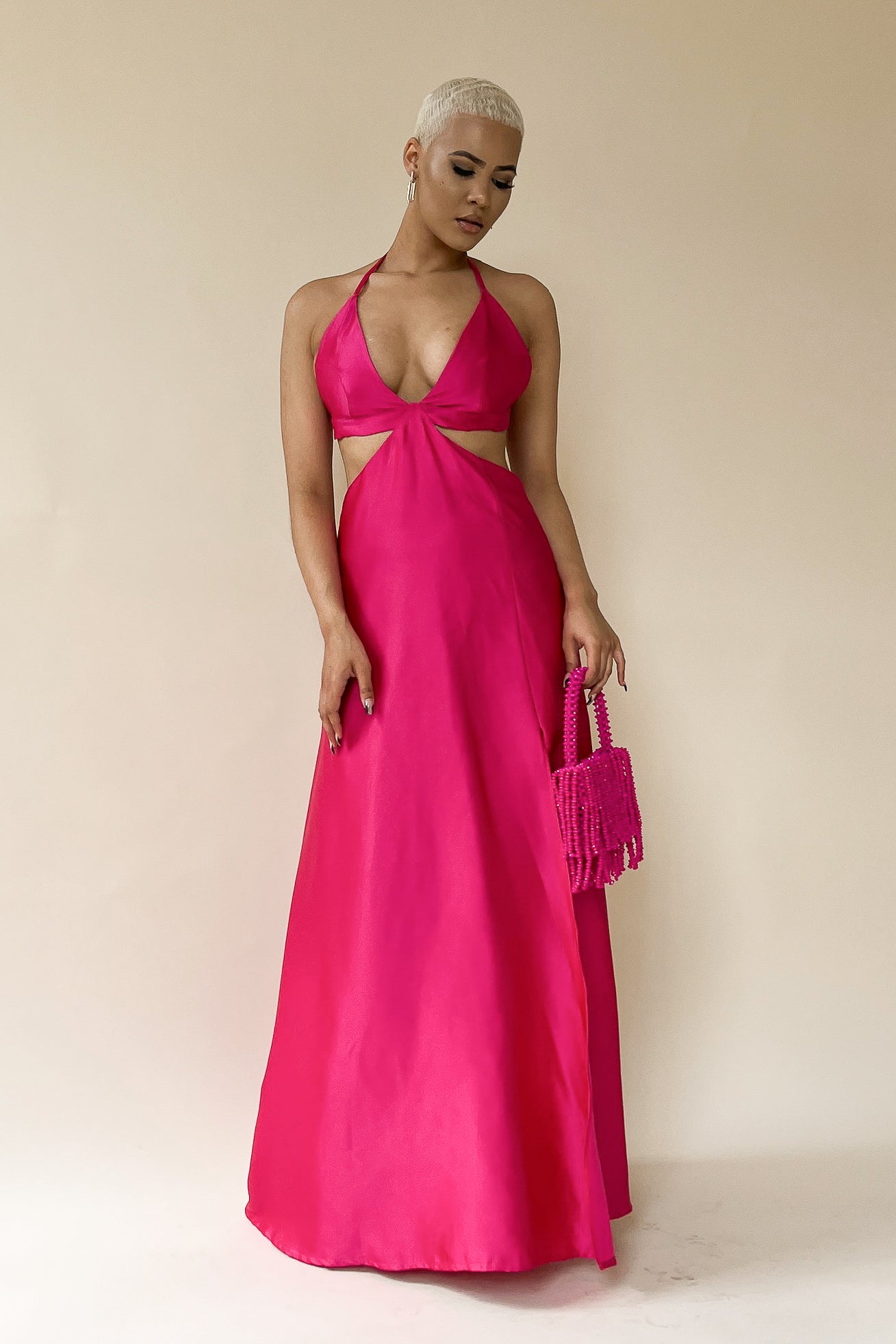 the venus dress in hot pink