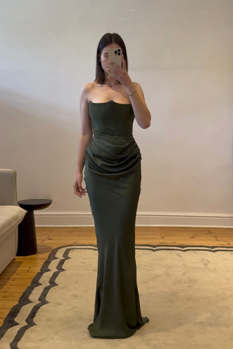 The Persephone Dress- Emerald Green