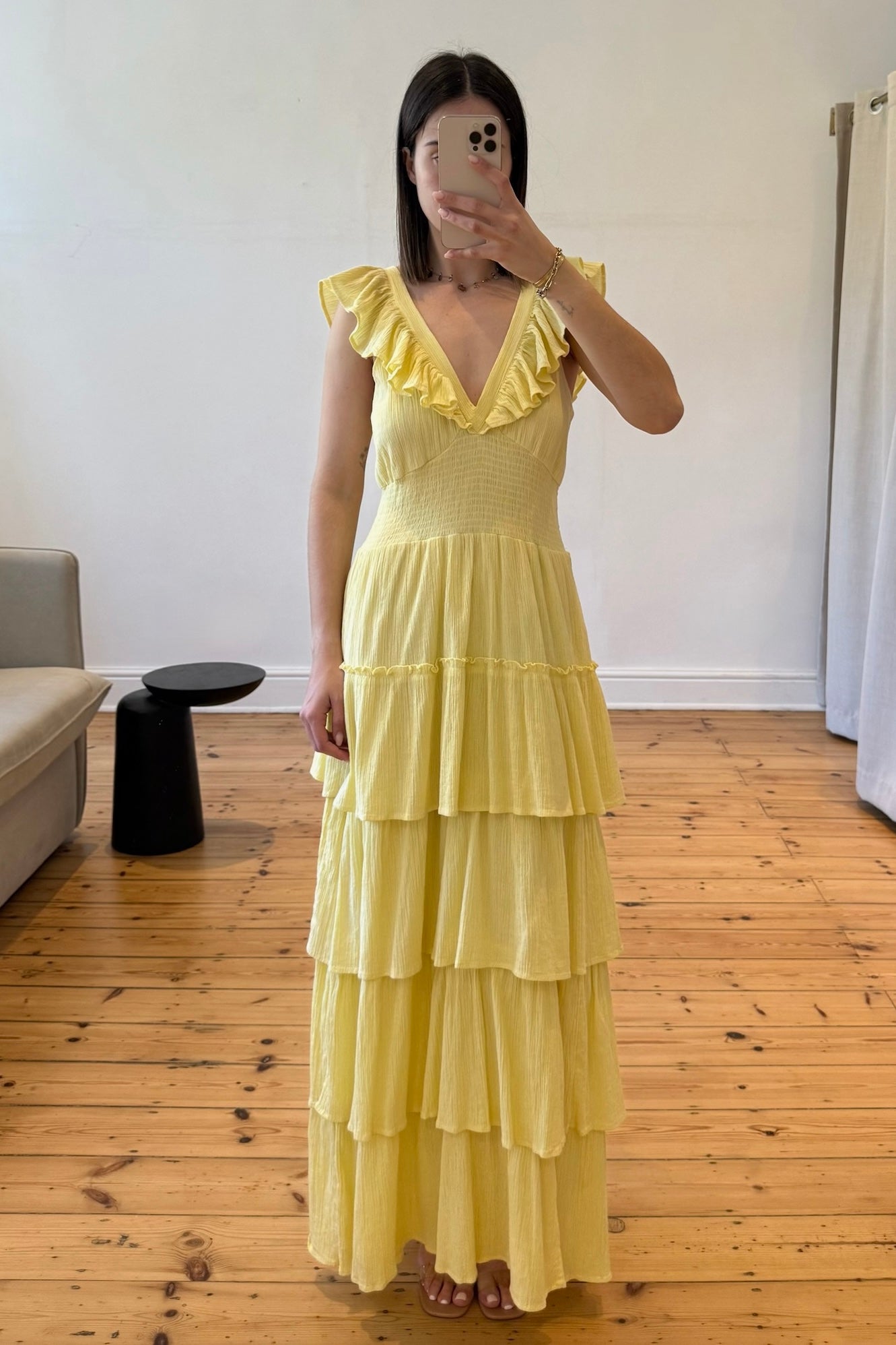 Opal Ruffle Maxi Dress | Pretty Lavish | Yellow Opal Ruffle Maxi Dress | Pretty Lavish | Yellow
