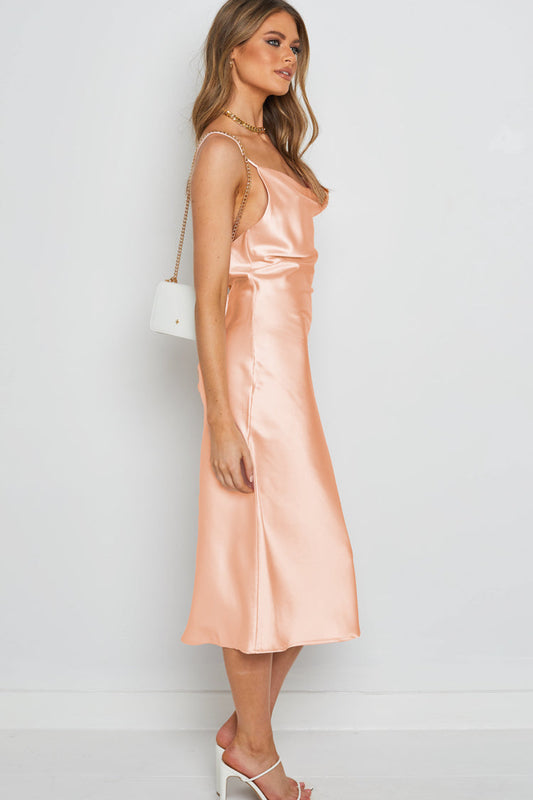 Kamaria Pink Midi Slip Dress - Resale