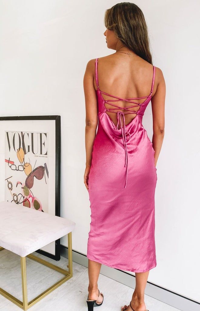 Makenna Wine Midi Dress - Resale
