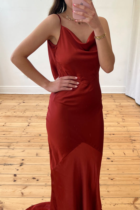 Red Satin Dress