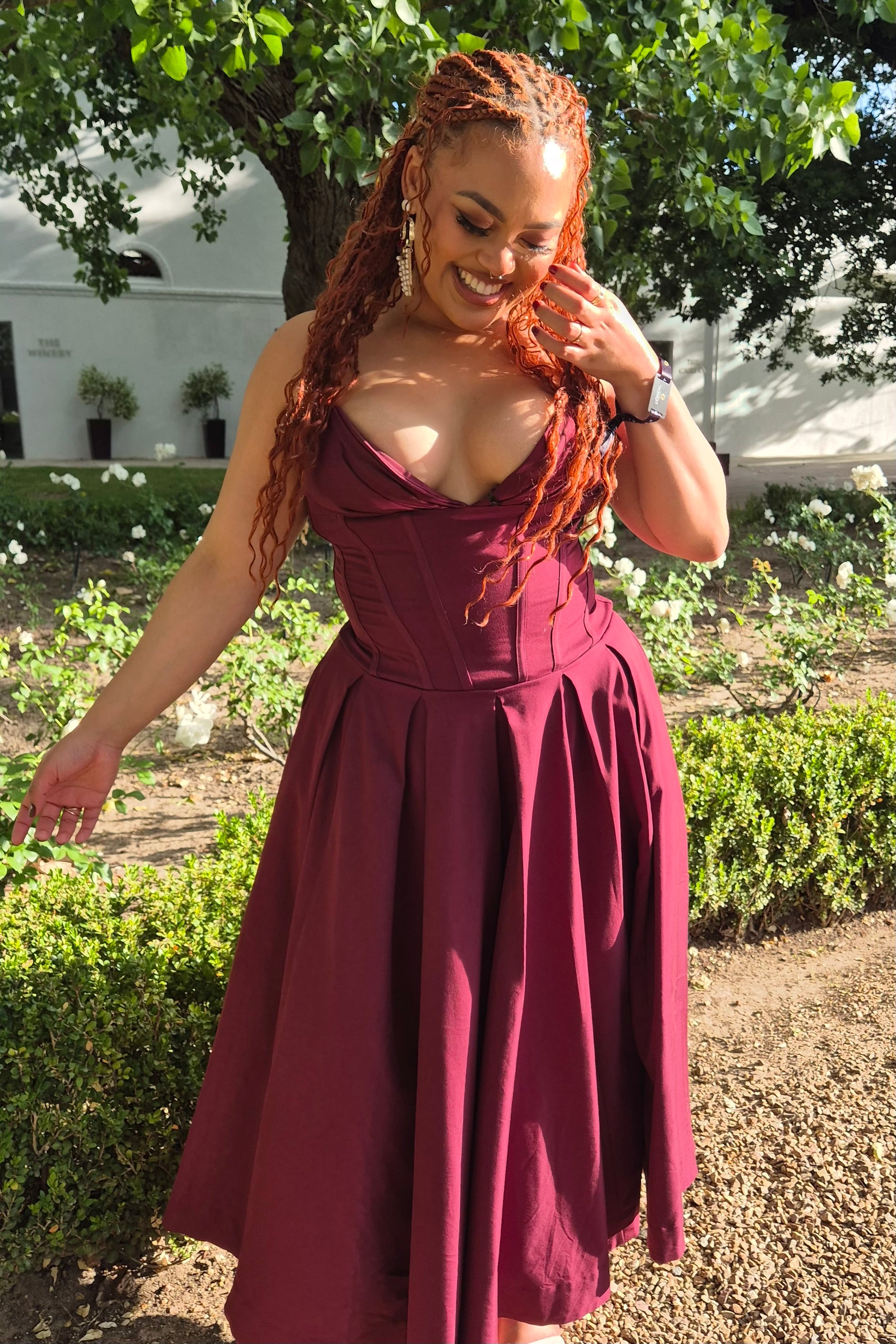 The Elodie Dress in Wine - Resale House of CB