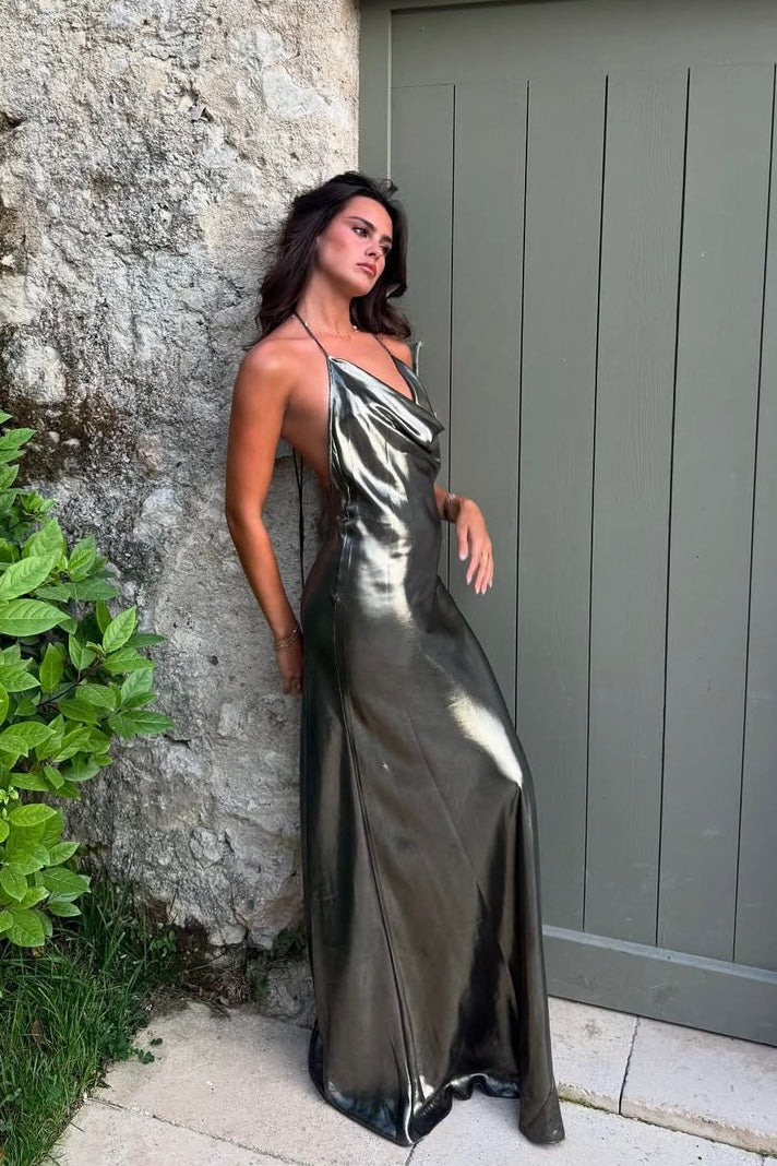 rat and boa gold slip dress The Venus Hire — & Boa, Metallic Boa lumina dress