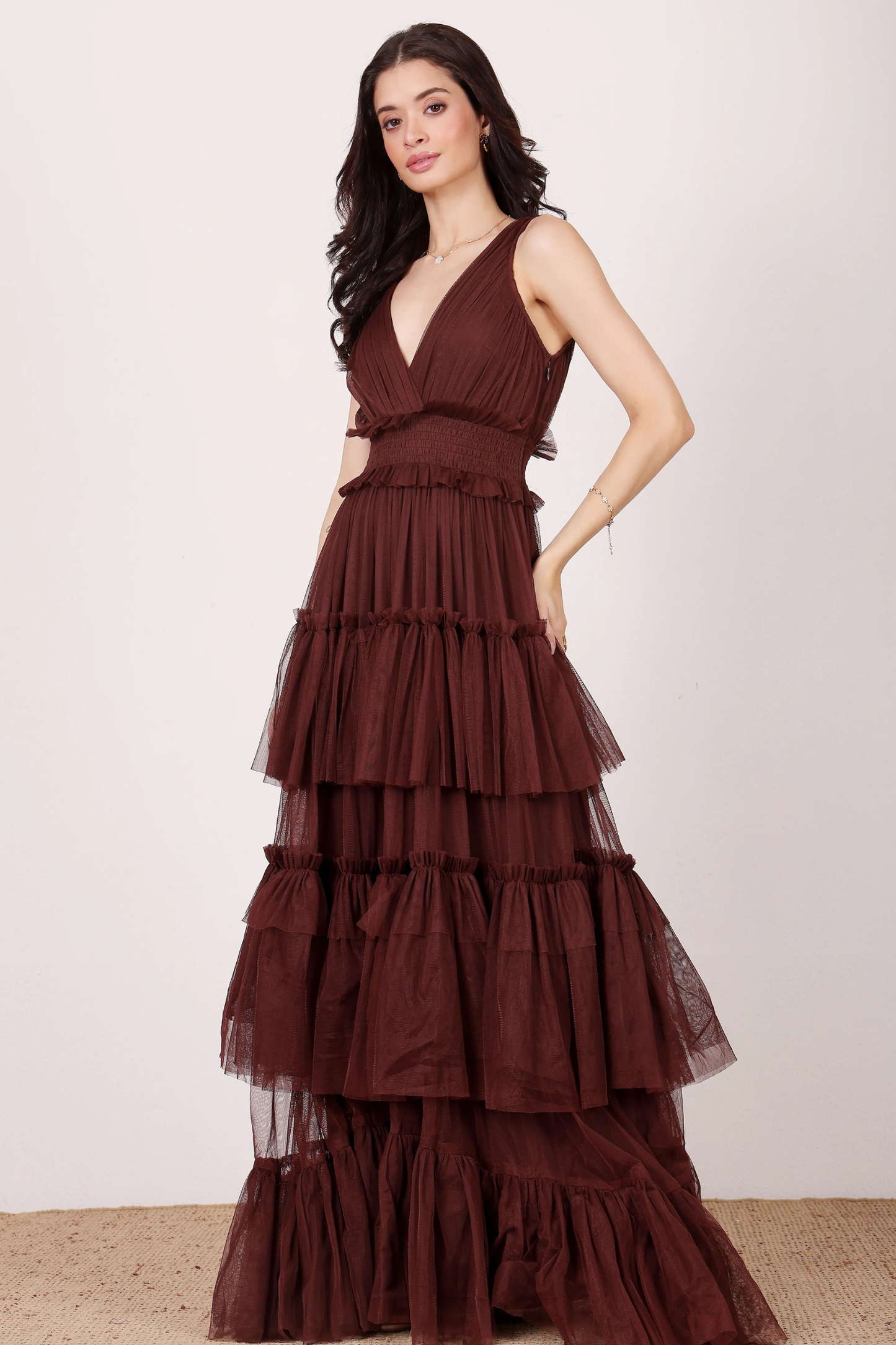 The Luna Maxi Dress in Chocolate