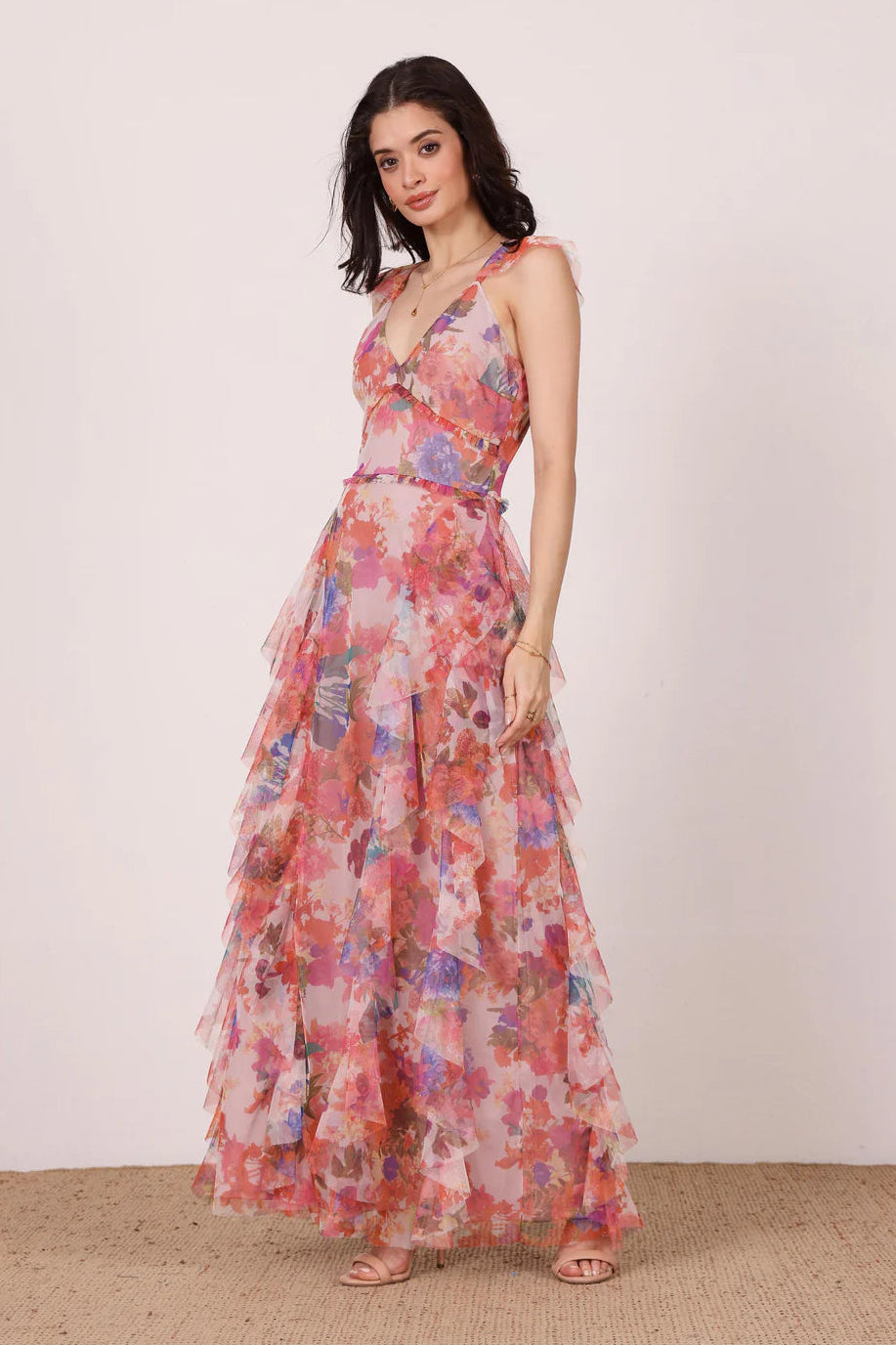 Malin Maxi Dress in Mixed Floral