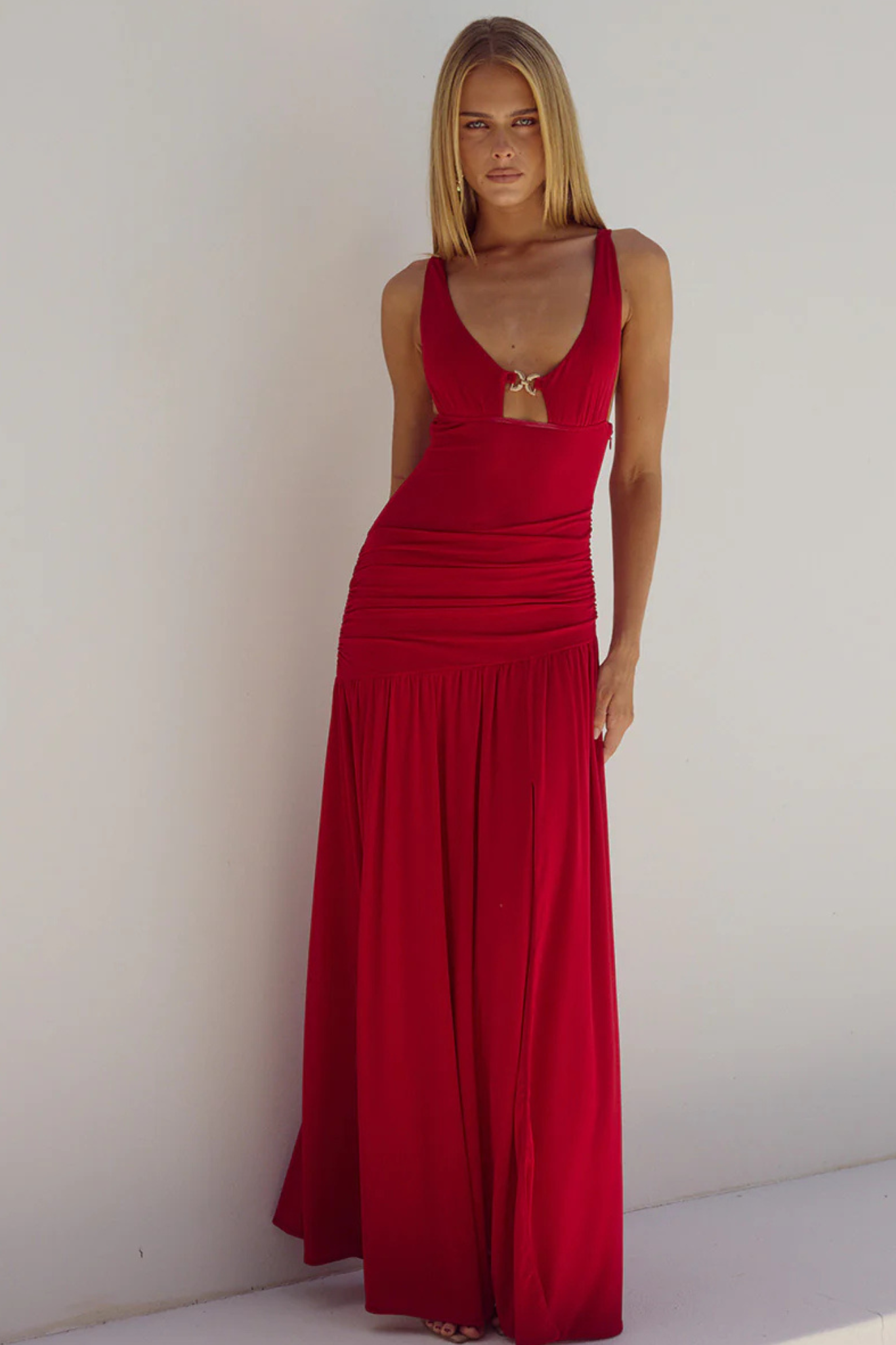 The Denver Maxi Dress in Red