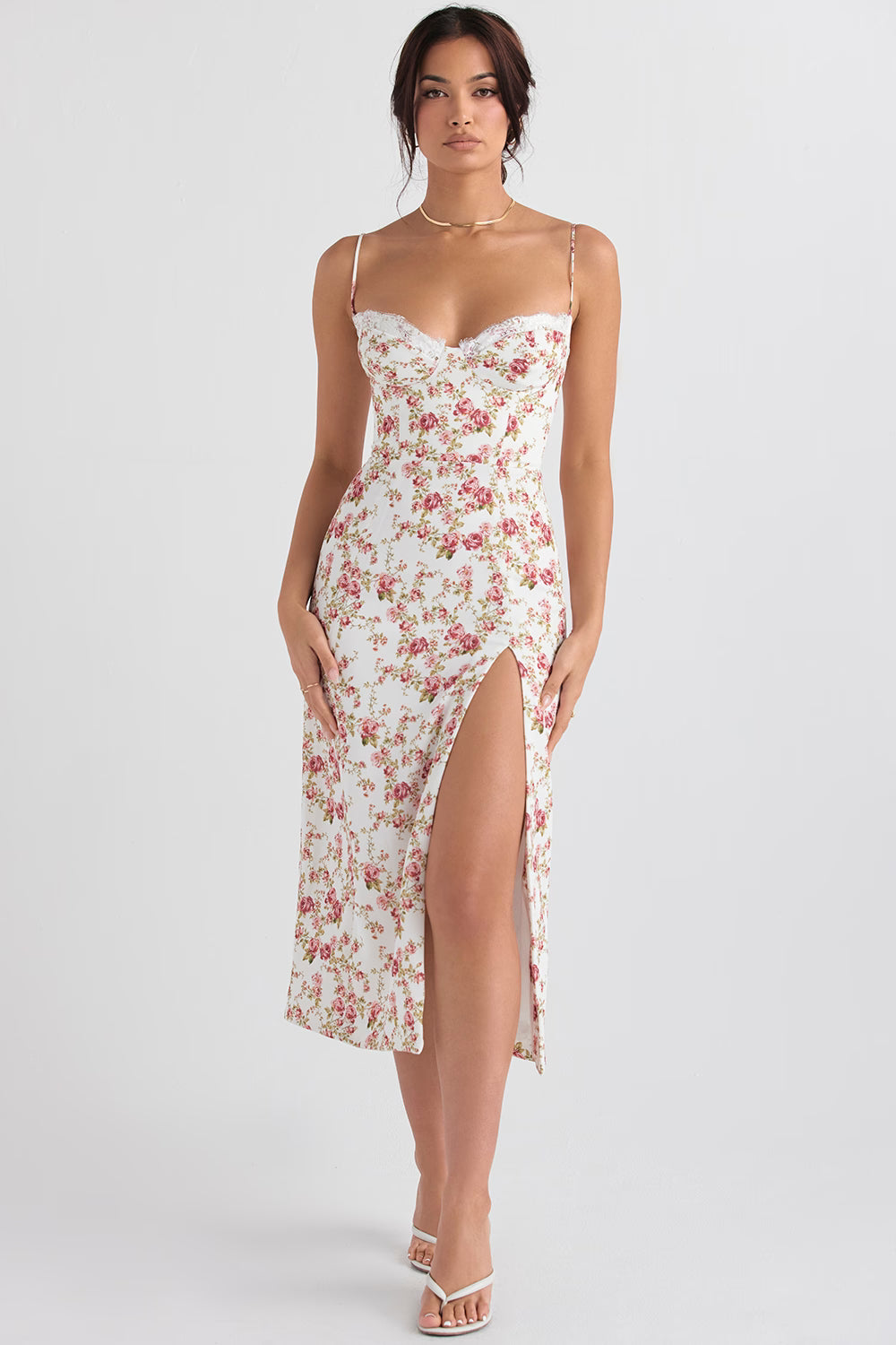 The Charlotte Rose Print Corset Midi
