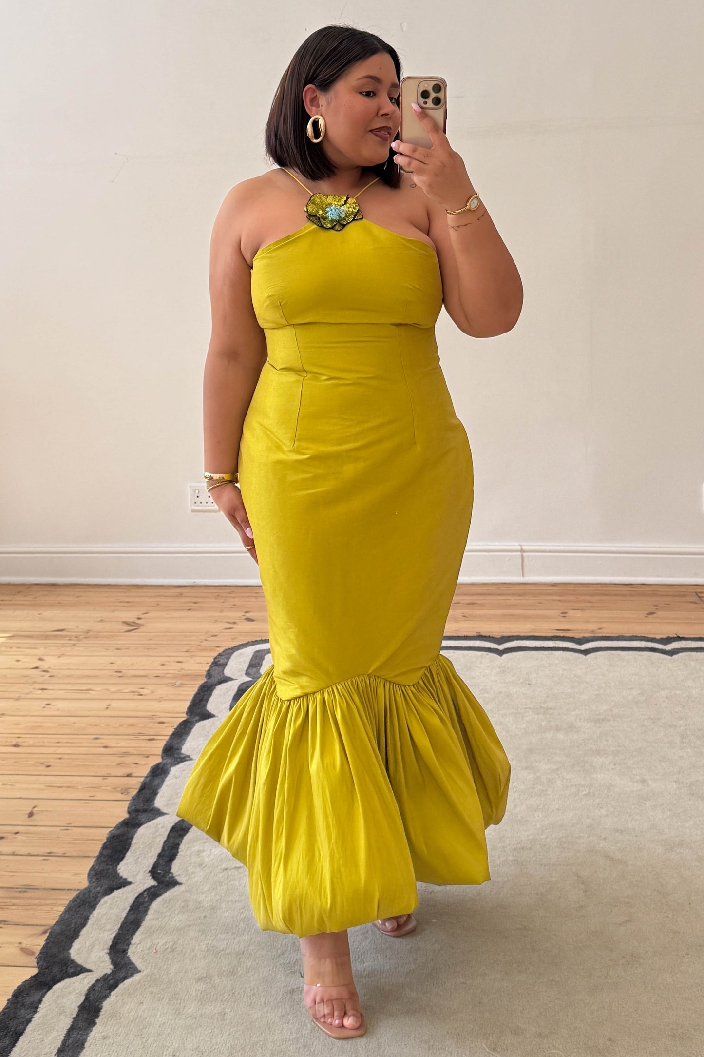 The Calina midi Dress - Chartreuse