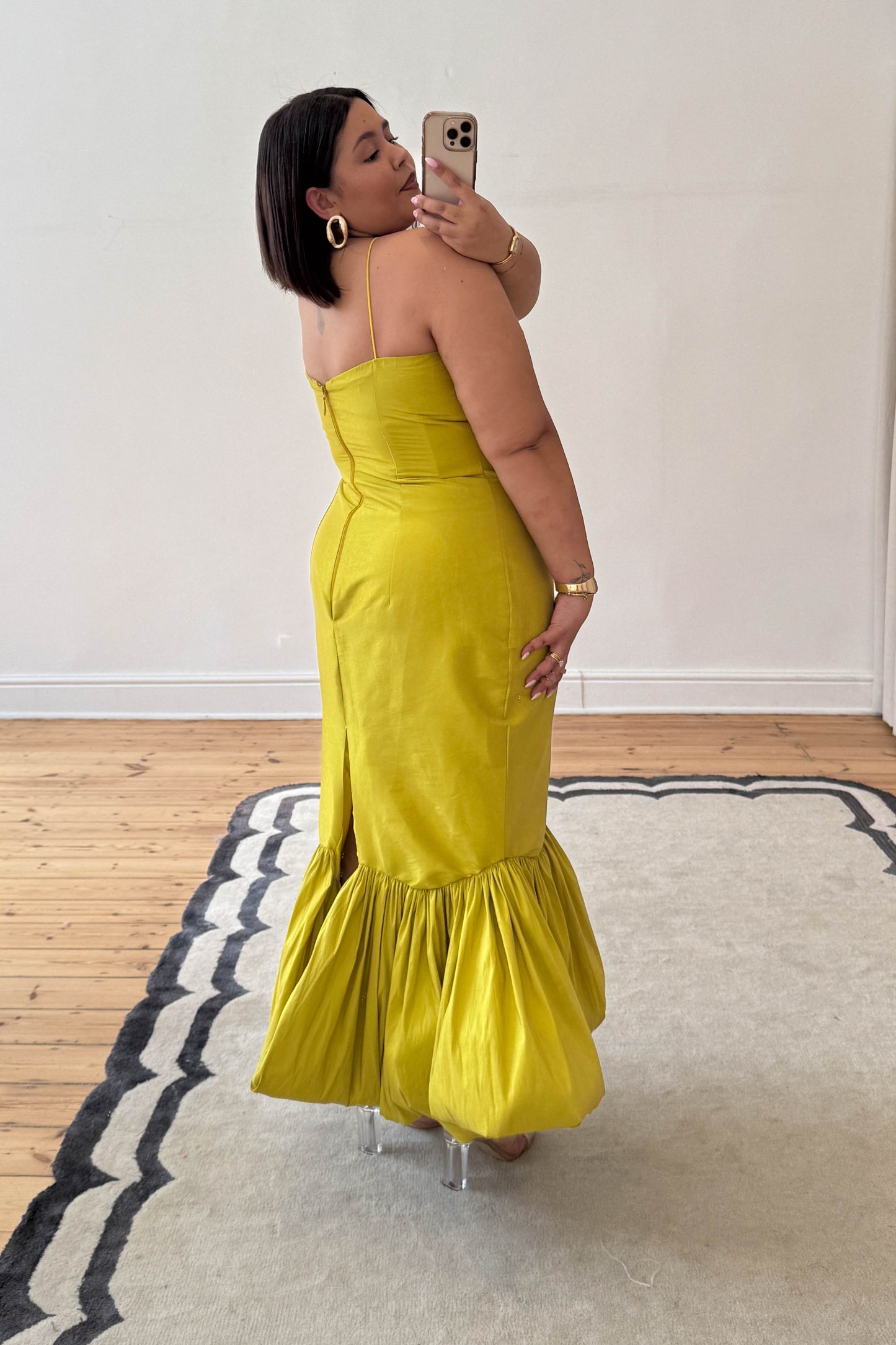 The Calina midi Dress - Chartreuse