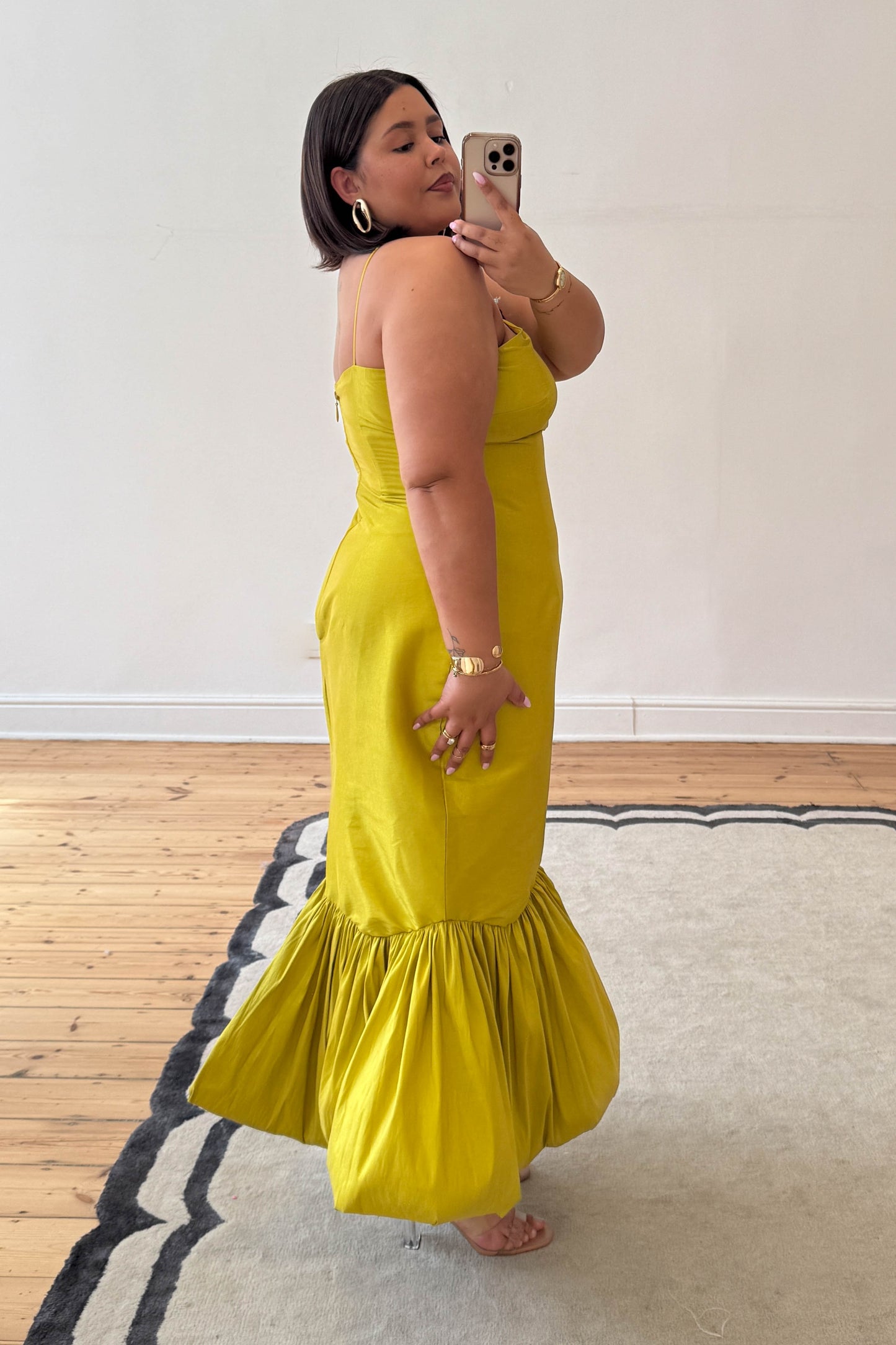 The Calina midi Dress - Chartreuse
