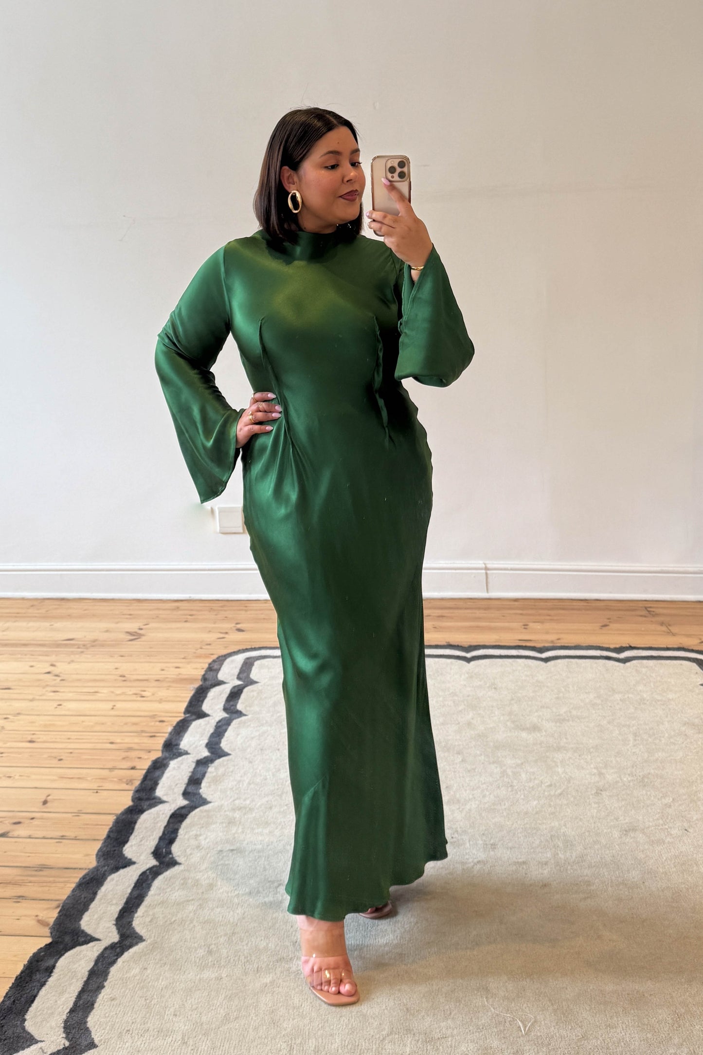 The Emerald Satin Dress
