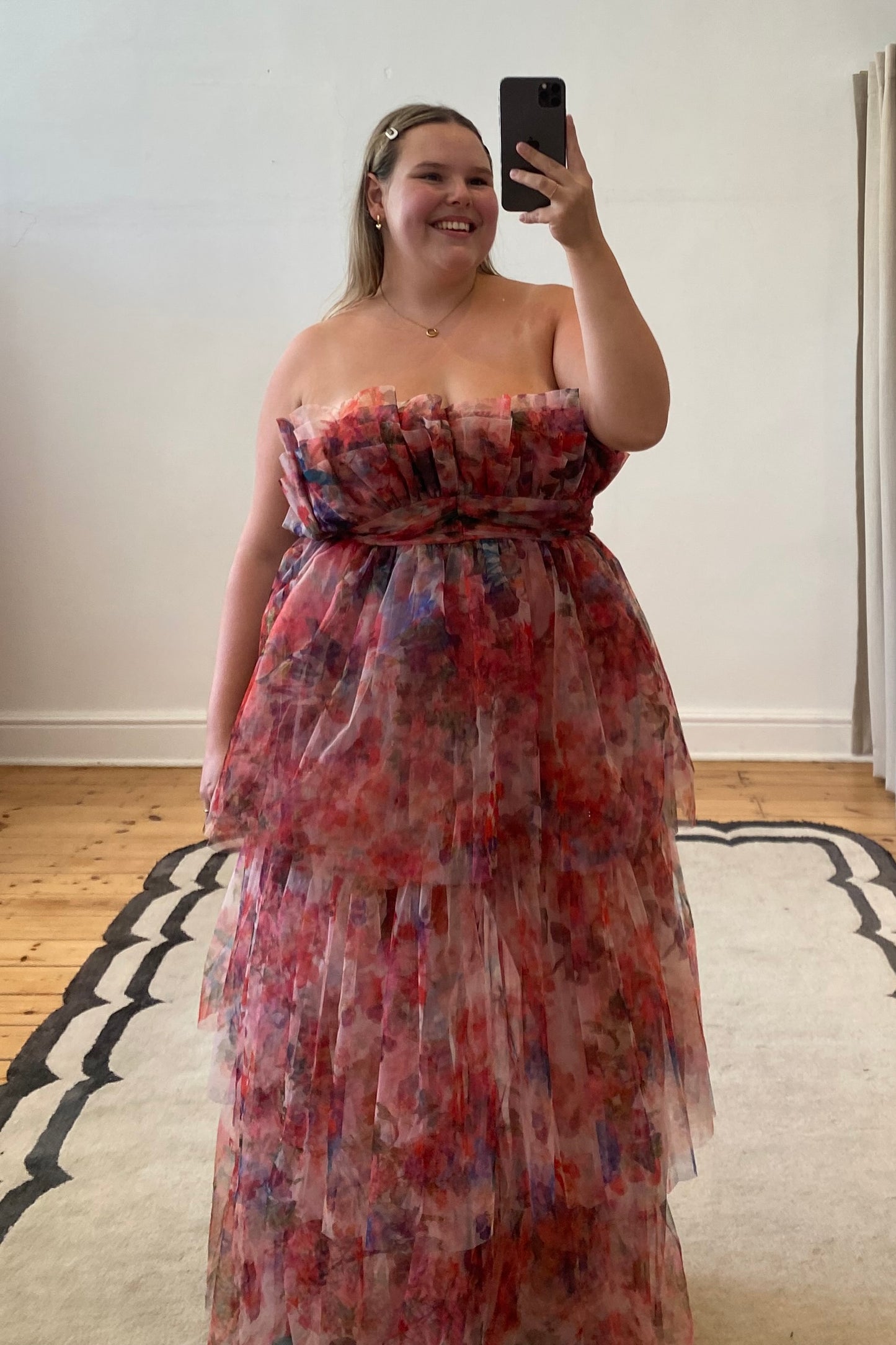 Natalia Tulle Maxi Dress in Mixed Floral