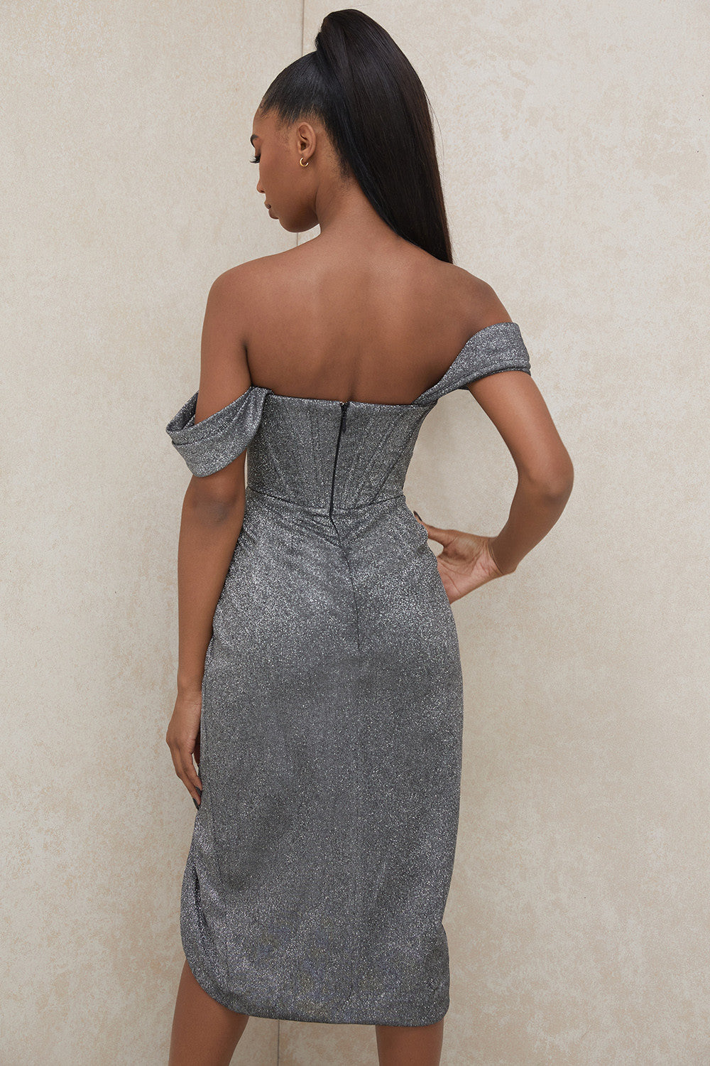 the negin dress in silver
