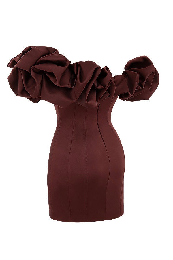 the bardot dress in wine