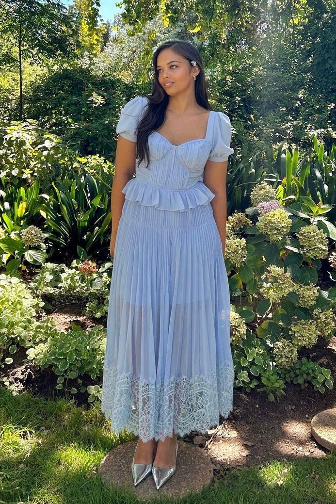 The Ascot Dress | Self-Portrait | Blue The Ascot Dress | Self-Portrait | Blue
