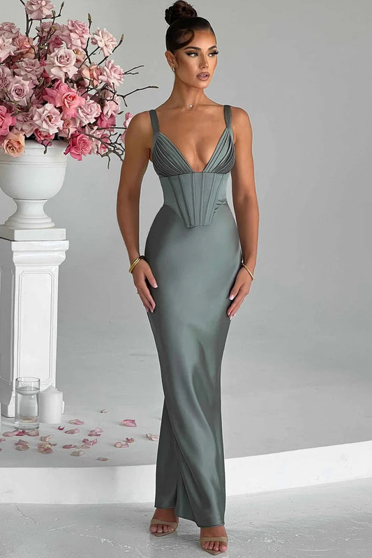 The Shae Maxi Dress by Babyboo in sage β view 2