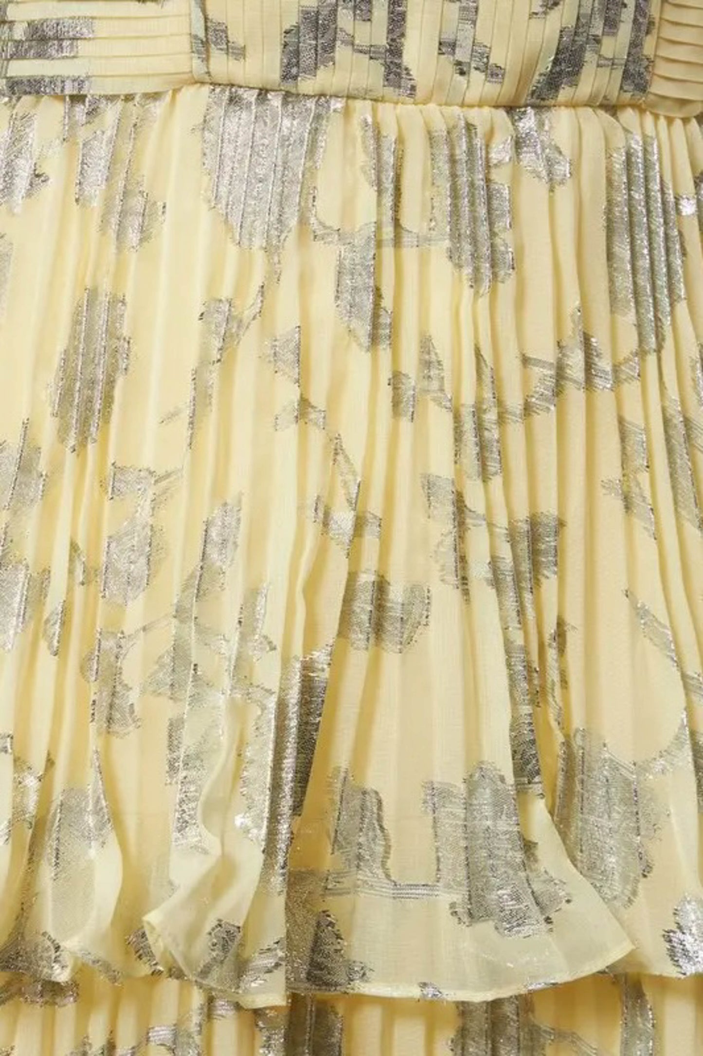 The Metallic Jacquard Tiered Midi Dress