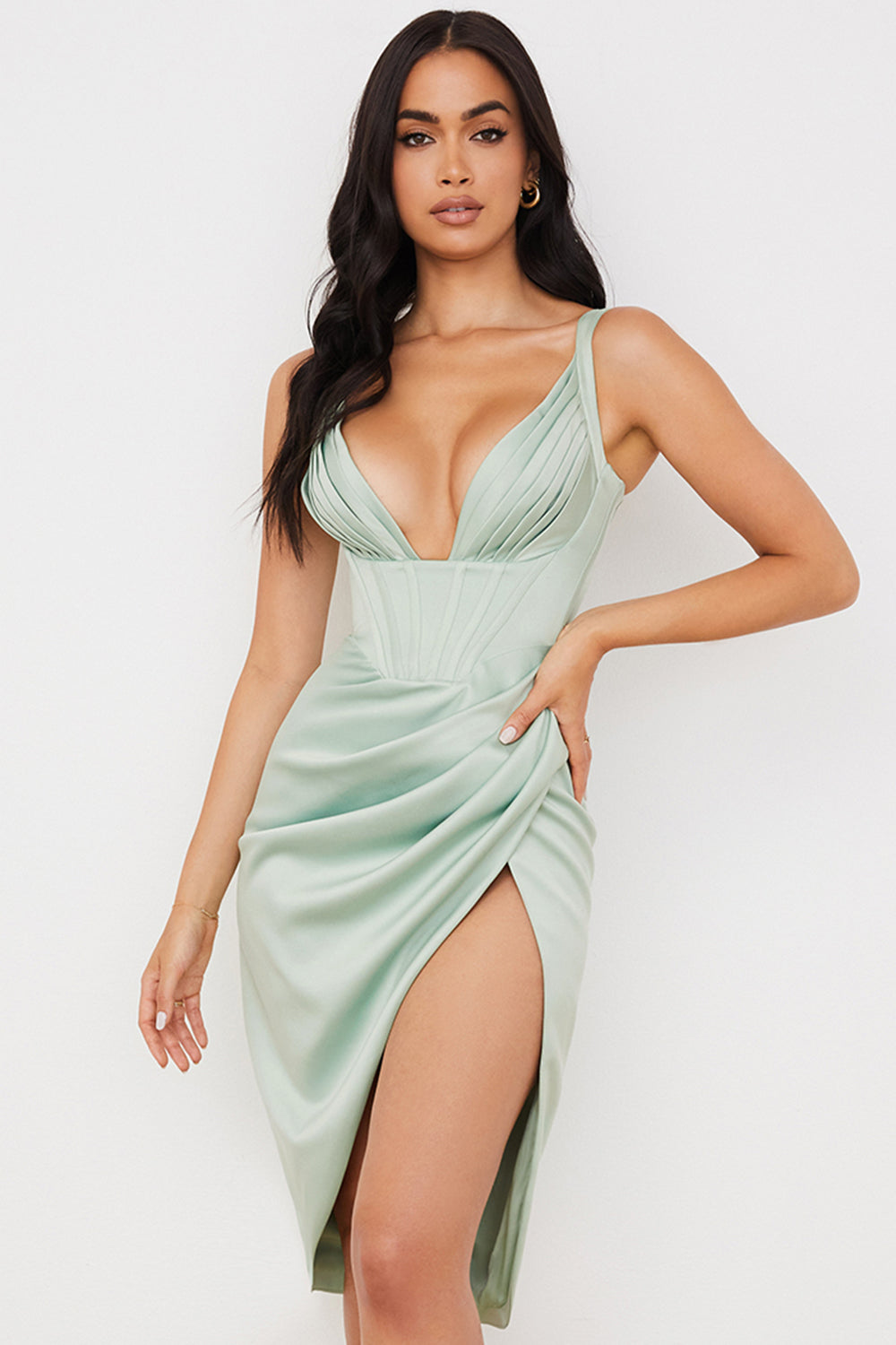 the madeline dress in pistachio