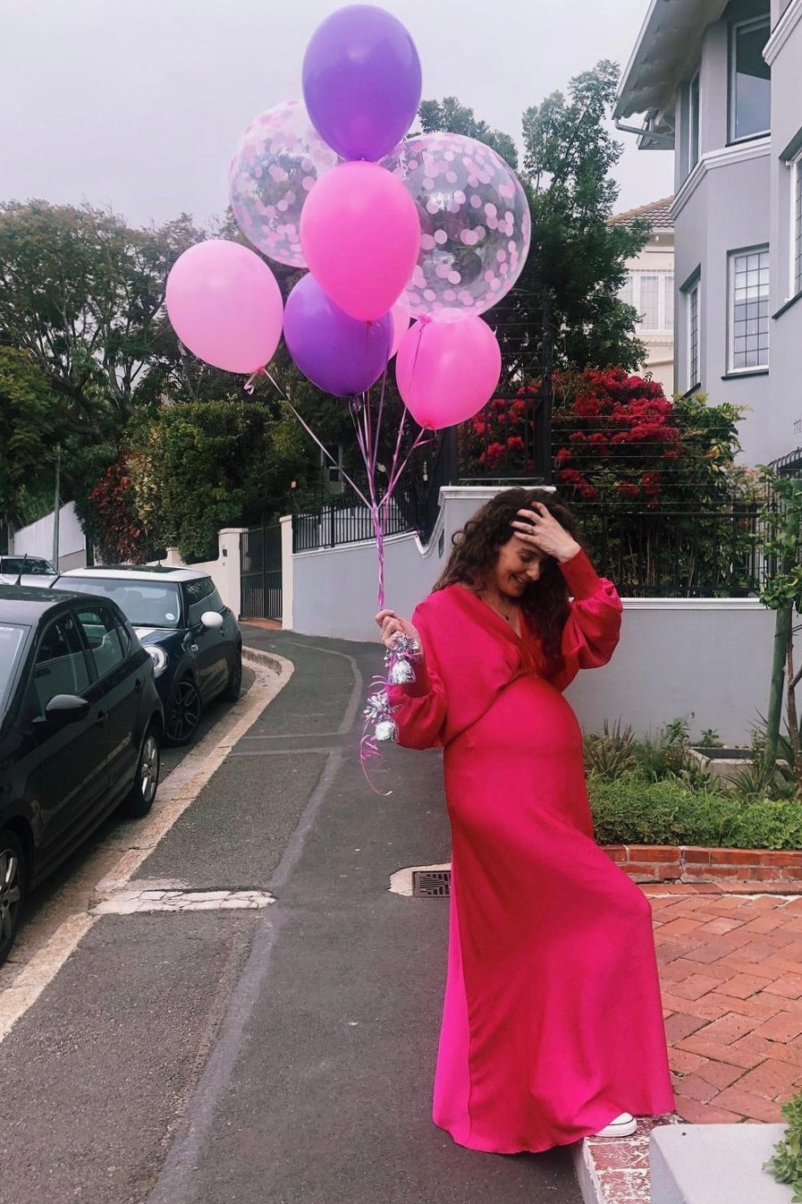 the rosey dress in cerise pink