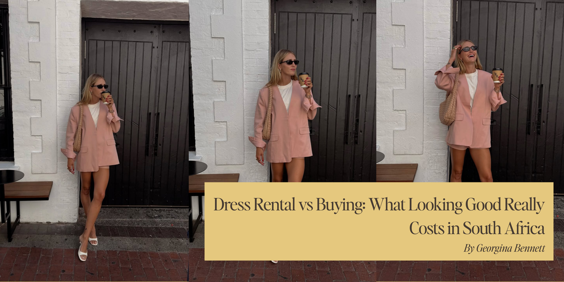 Dress rental vs buying in South Africa showing a pink occasion dress available to rent online from Style Rotate