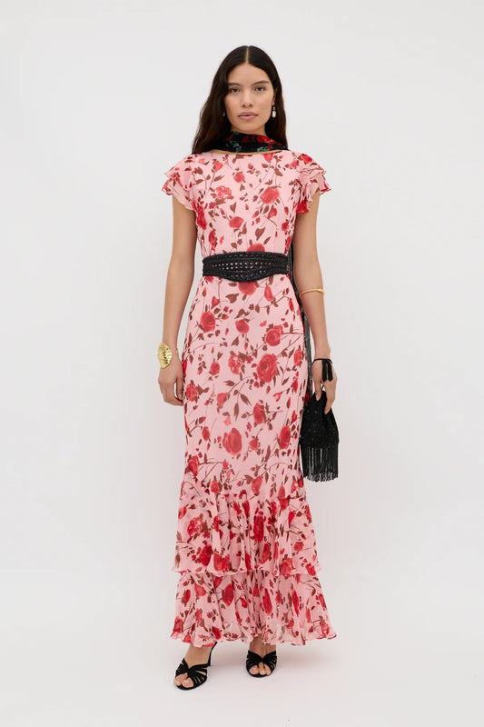The Ordinia Dress in Belle Rose Pink Floral