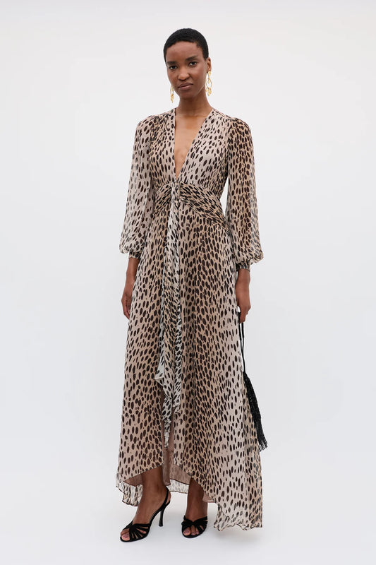 The Meera Dress in Antelope Spot Black