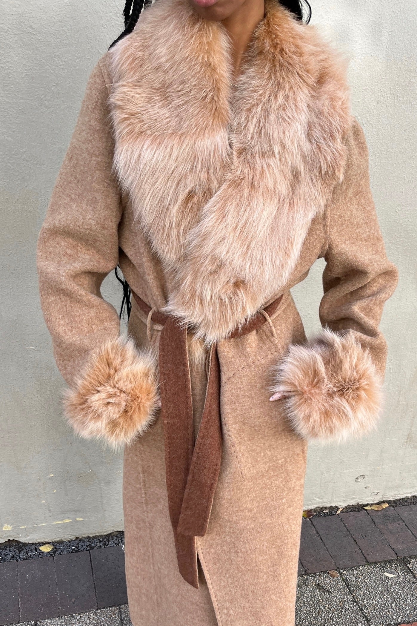 the faux fur coat