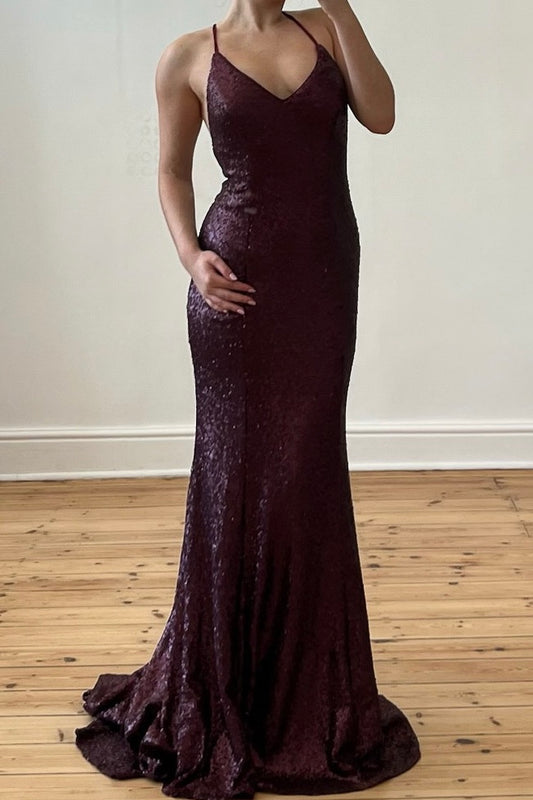 the nesta gown in plum