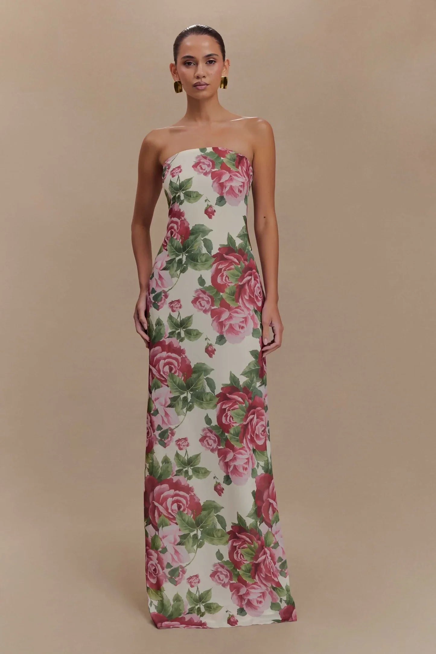 Ella Strapless Chiffon Maxi Dress