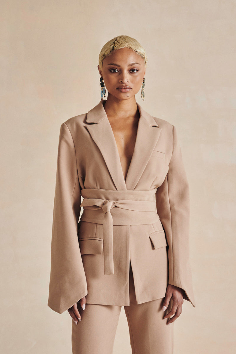 the makena suit in camel